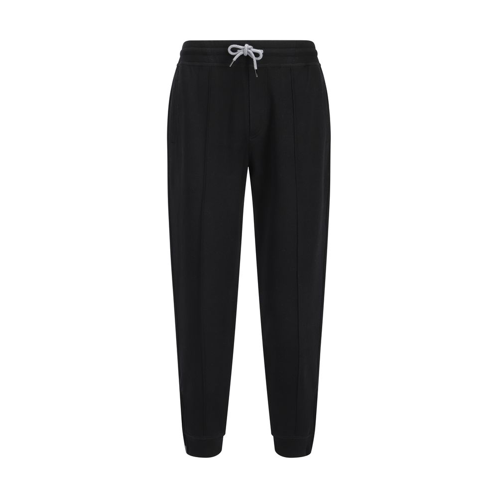 Brunello Cucinelli Black Cotton Joggers (Workout Pants) Brunello Cucinelli