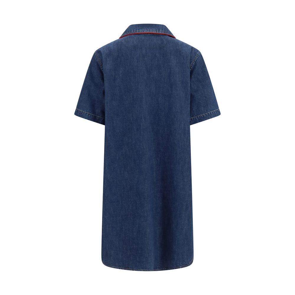 Valentino Blue Cotton Casual Dress Valentino