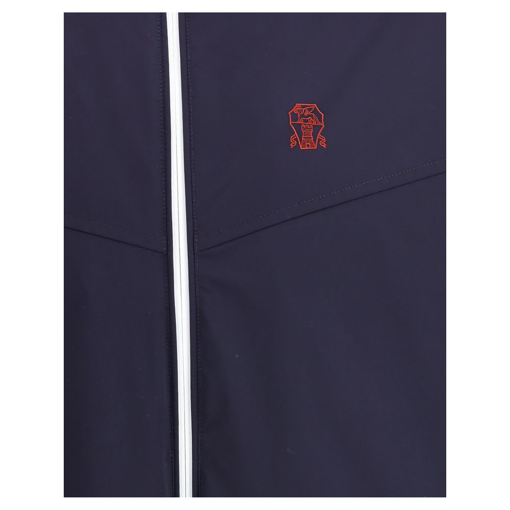 Brunello Cucinelli Blue Polyamide Shell Jacket Brunello Cucinelli