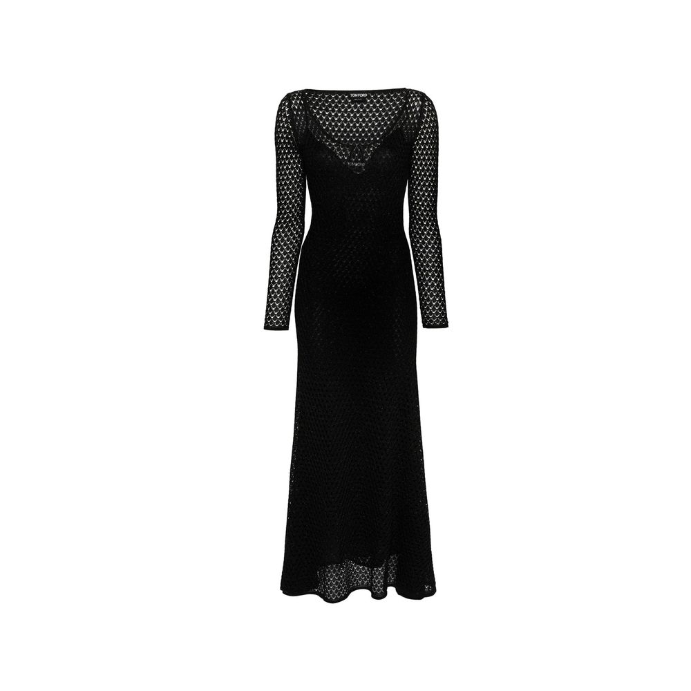 Tom Ford Black Metallic Fibre Casual Dress Tom Ford