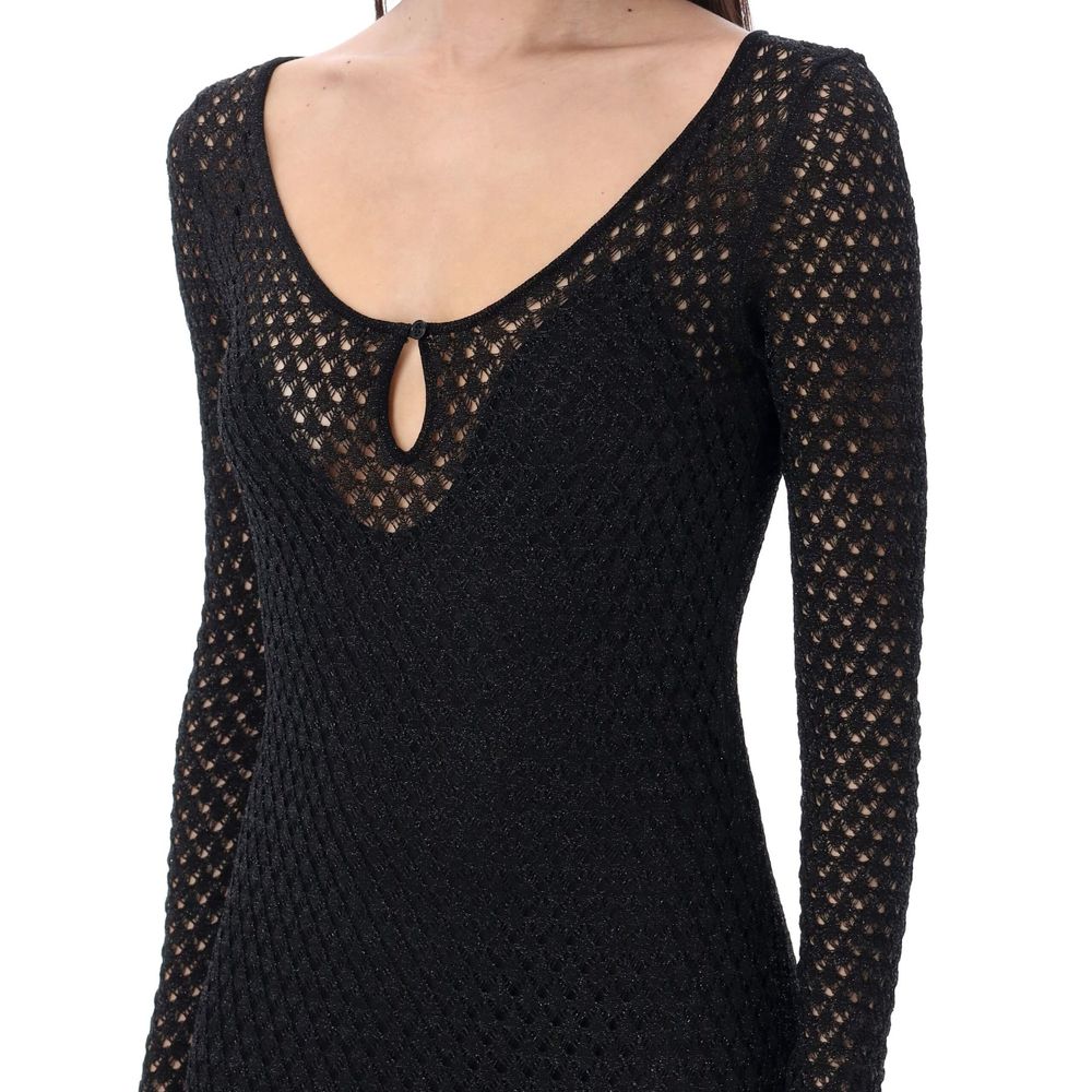 Tom Ford Black Metallic Fibre Casual Dress Tom Ford
