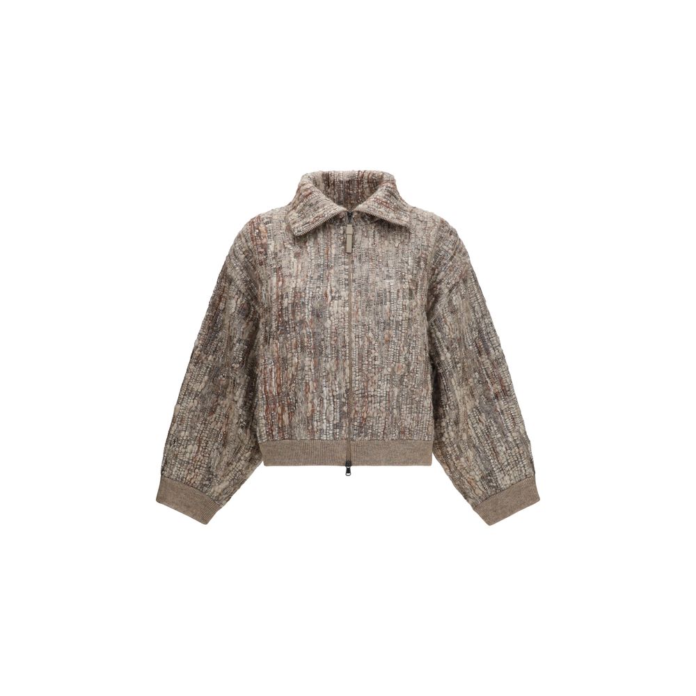 Brunello Cucinelli Beige Mohair Cardigan Brunello Cucinelli