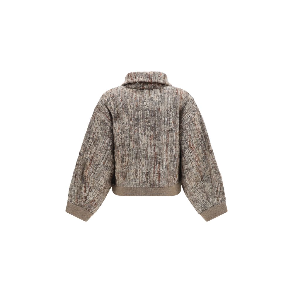 Brunello Cucinelli Beige Mohair Cardigan Brunello Cucinelli