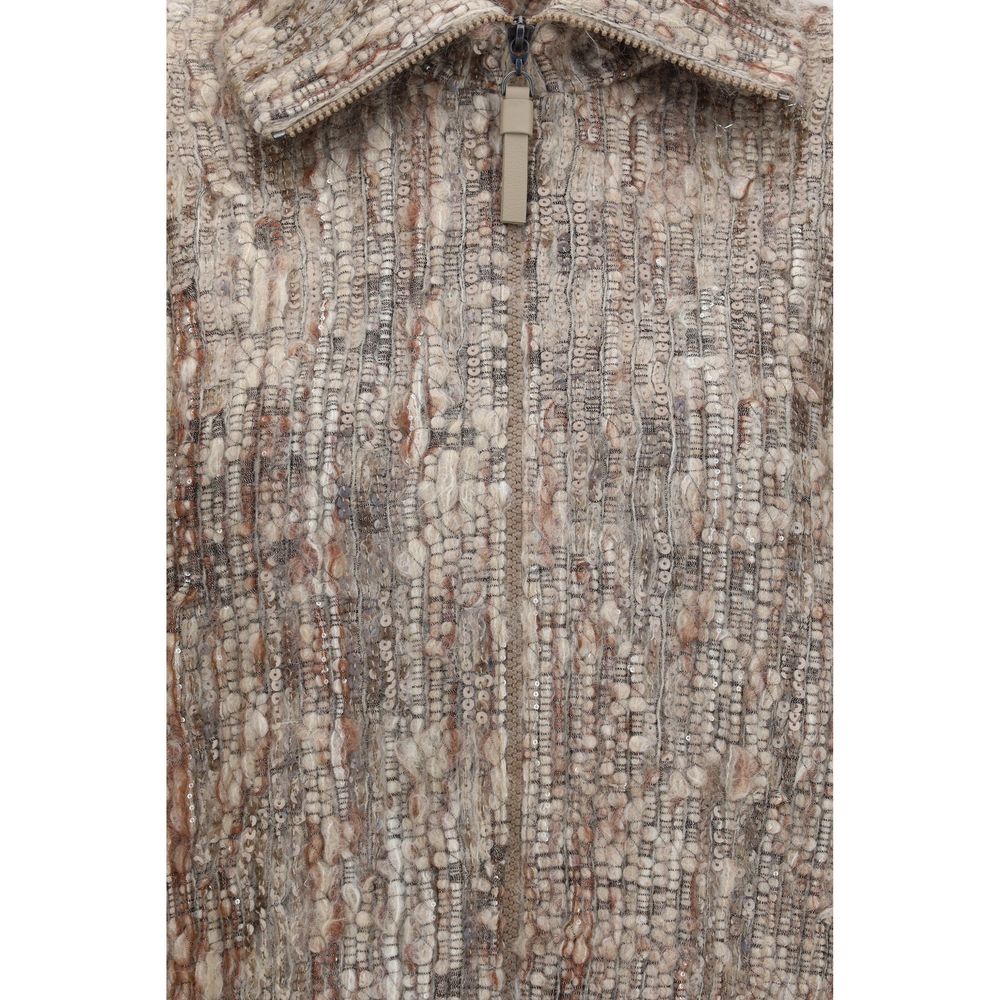 Brunello Cucinelli Beige Mohair Cardigan Brunello Cucinelli