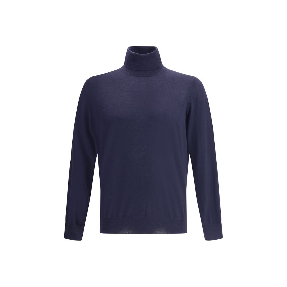 Brunello Cucinelli Blue Wool Oves Aries Turtleneck Brunello Cucinelli