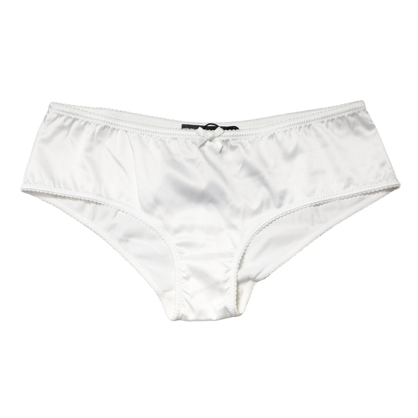 Dolce & Gabbana White Silk Stretch Mid Waist Brief Panty Underwear Dolce & Gabbana