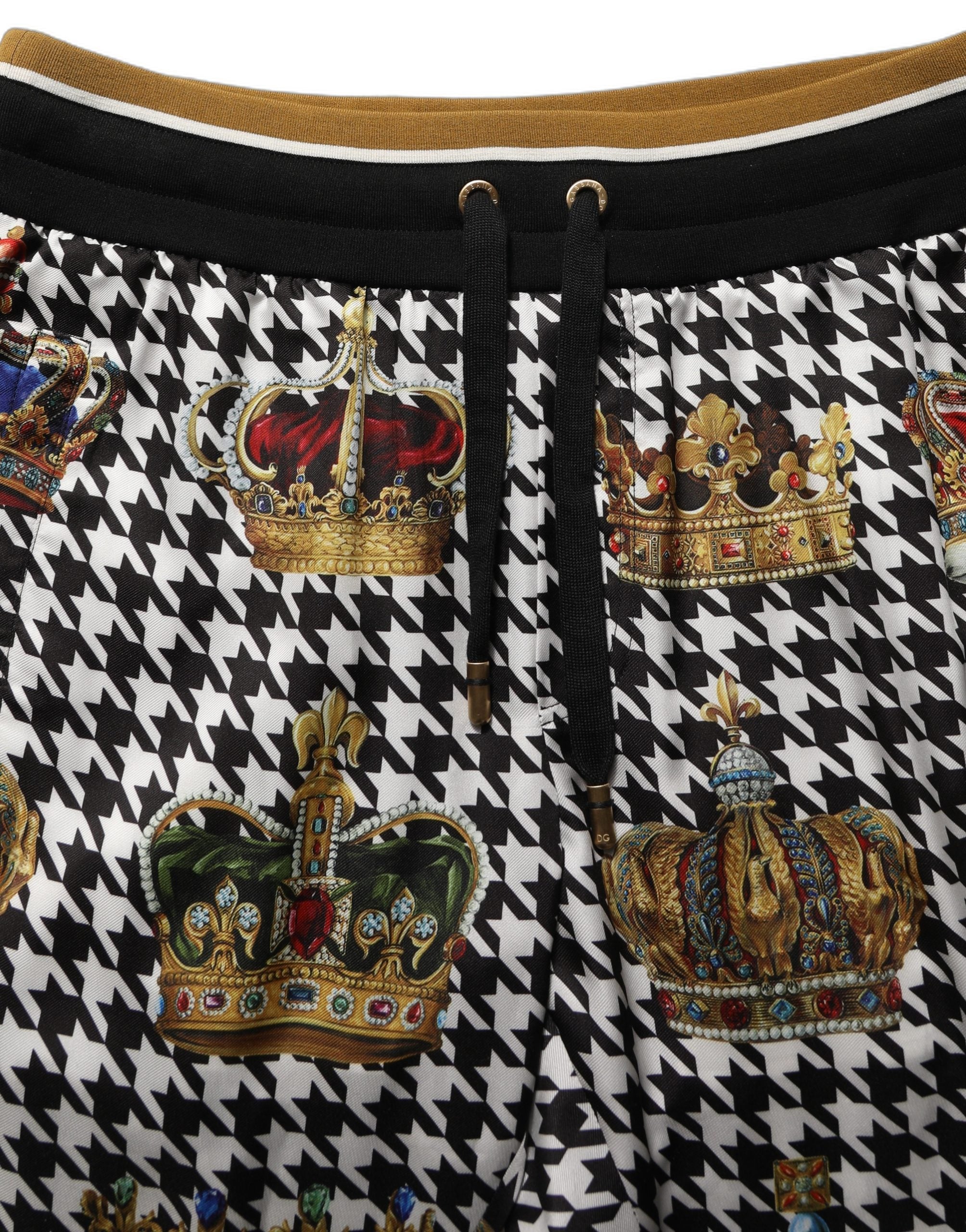 Dolce & Gabbana Multicolor Houndstooth Crown Men Sweatpants Pants Dolce & Gabbana