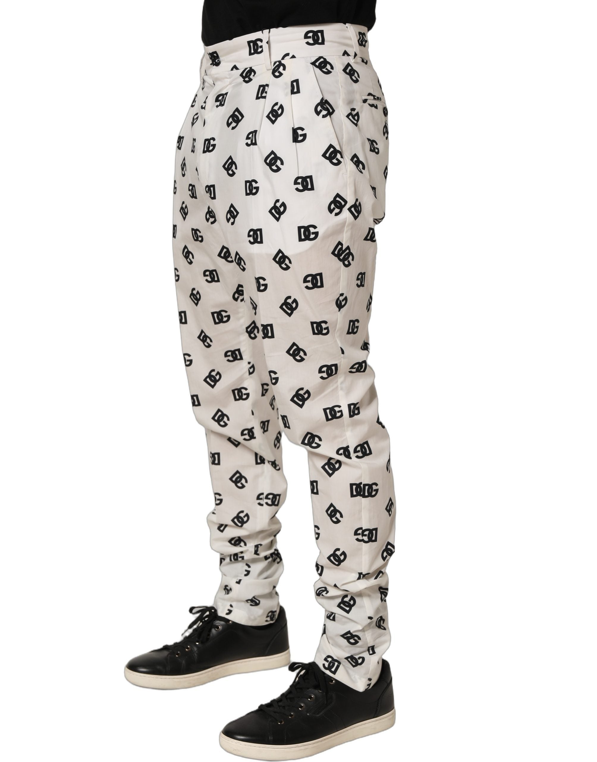 Dolce & Gabbana White Logo Skinny Leg Dress Men Trouser Pants Dolce & Gabbana