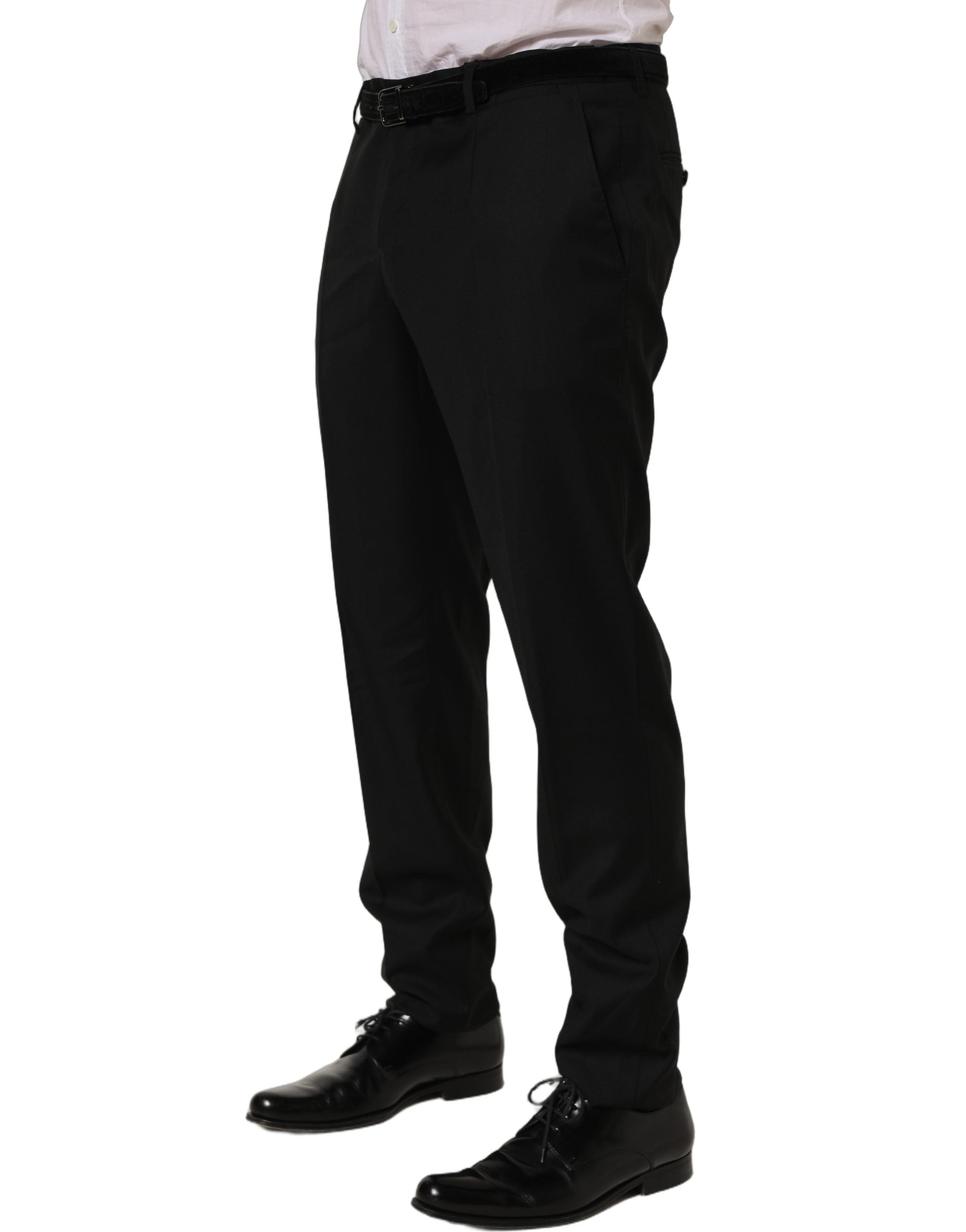 Dolce & Gabbana Black Wool Skinny Leg Dress Trouser Pants Dolce & Gabbana