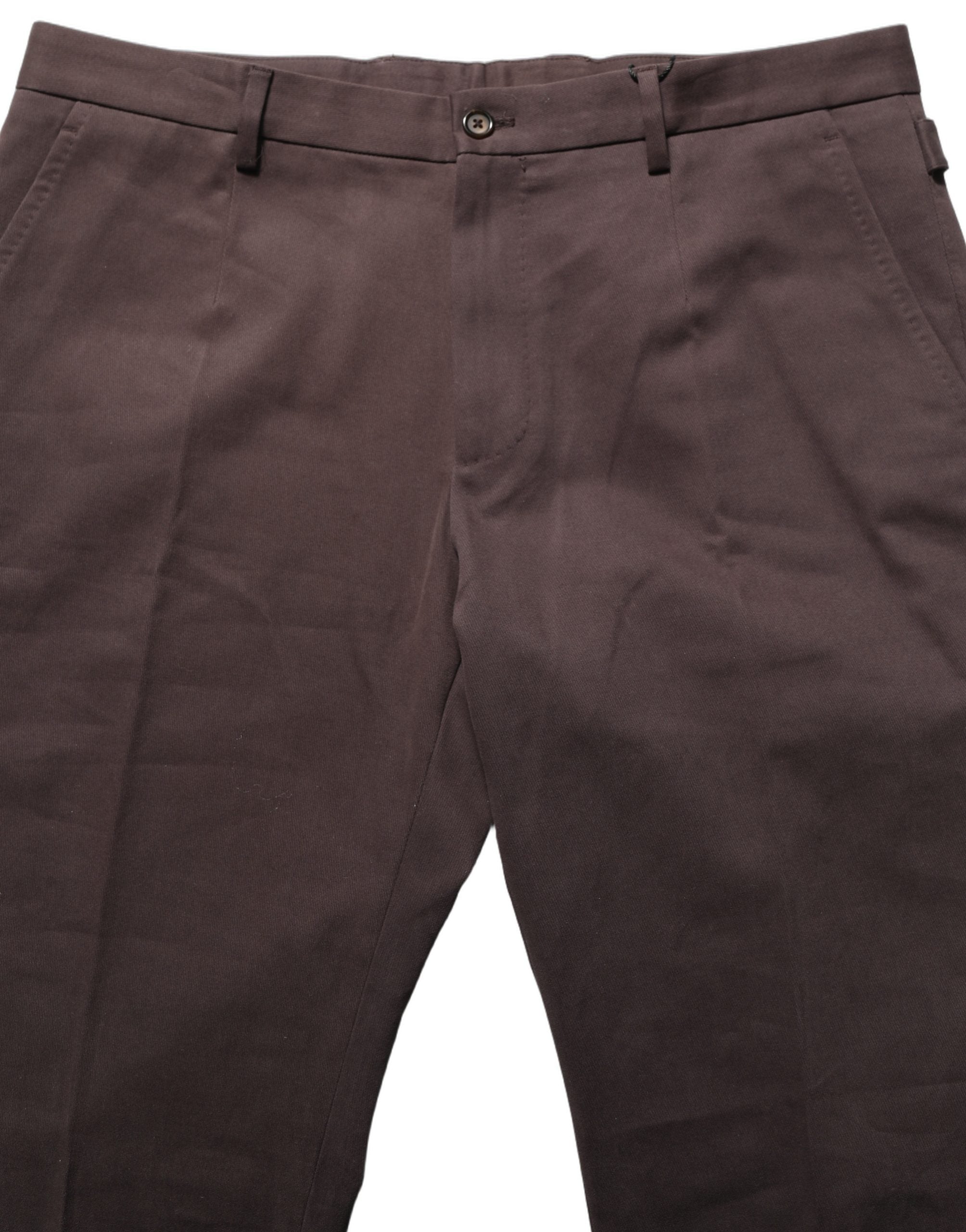 Dolce & Gabbana Brown Cotton Skinny Leg Dress Trouser Pants Dolce & Gabbana