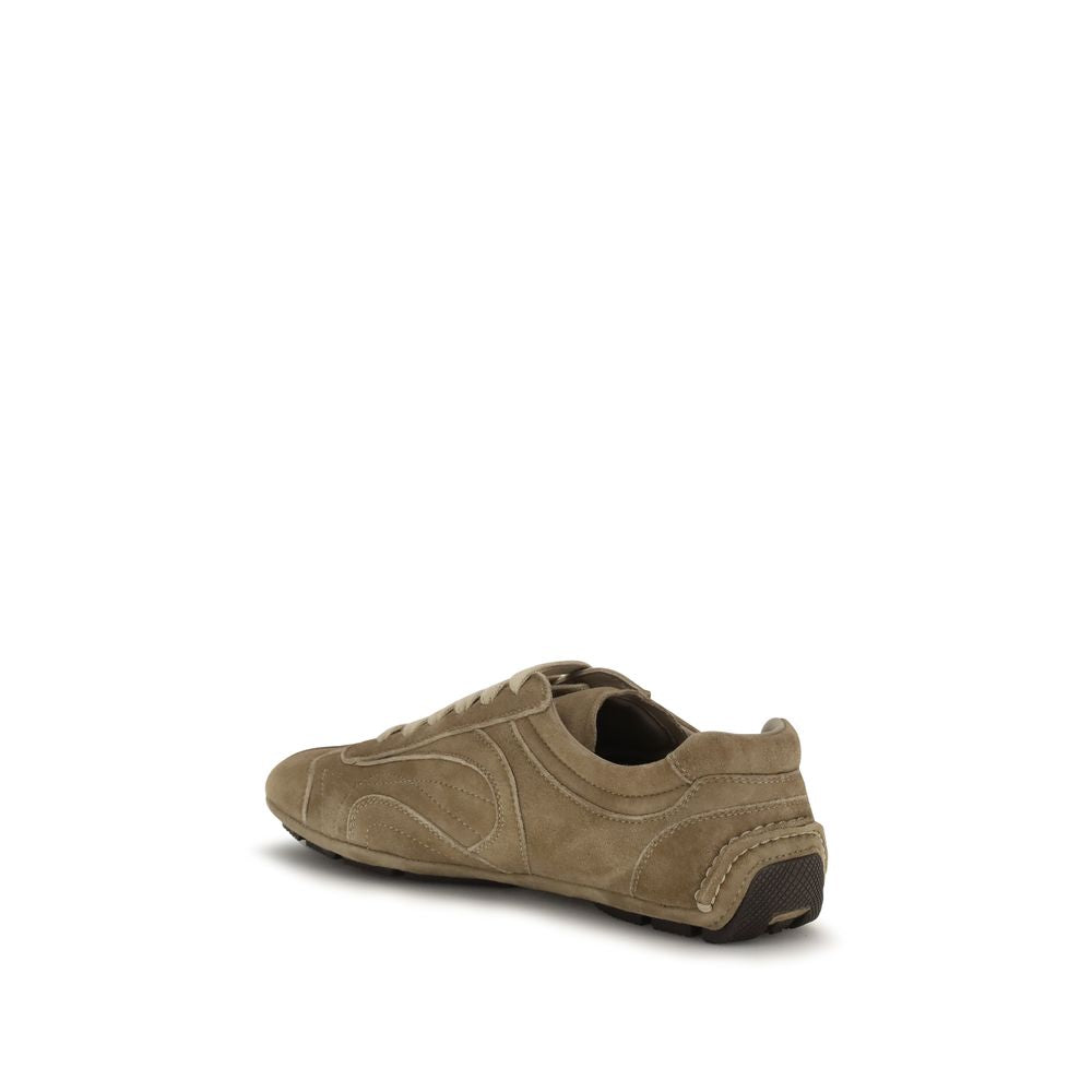 Prada Brown Calf Leather Bos Taurus Athletic Sneakers Prada