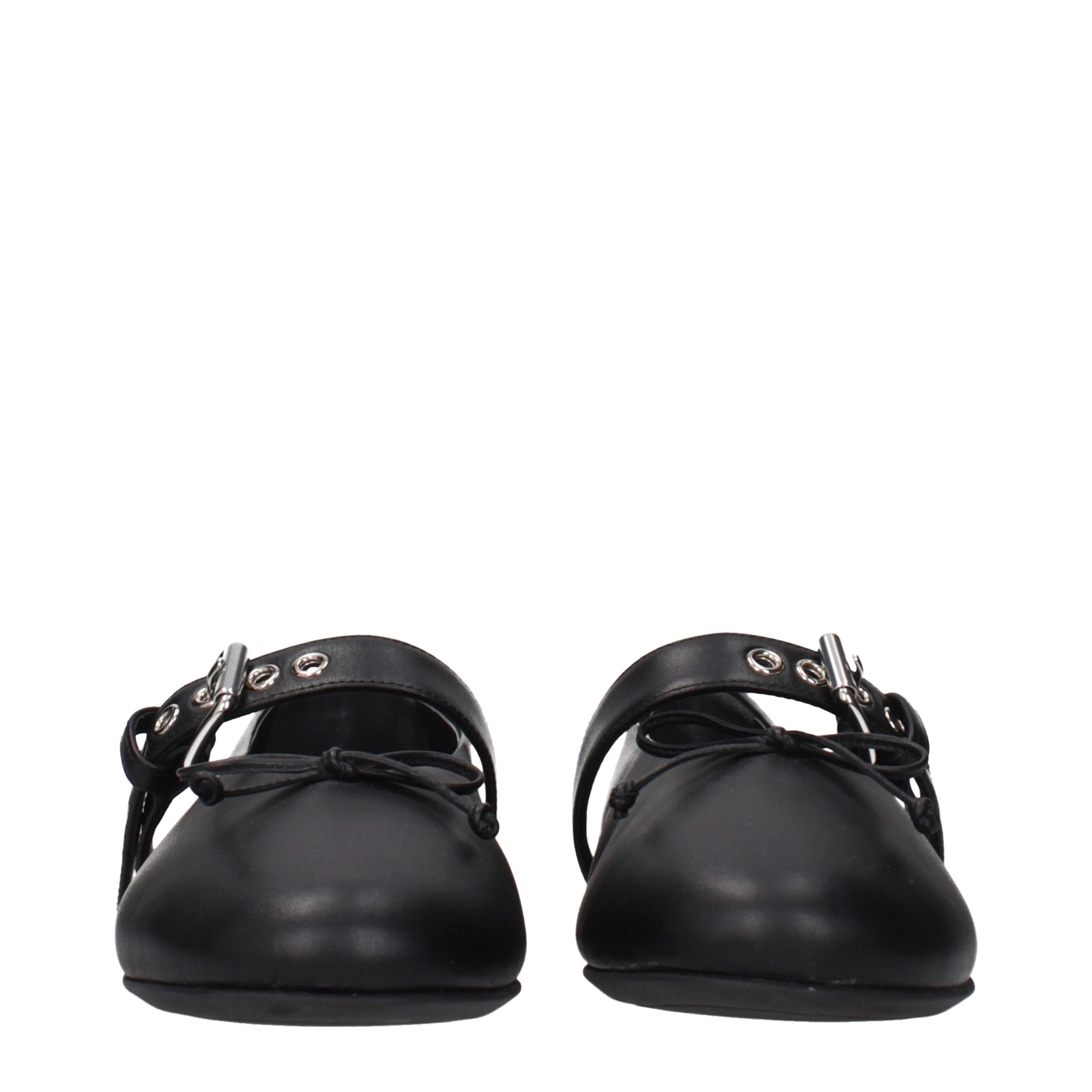 Miu Miu Black Leather Ballet Flats Miu Miu