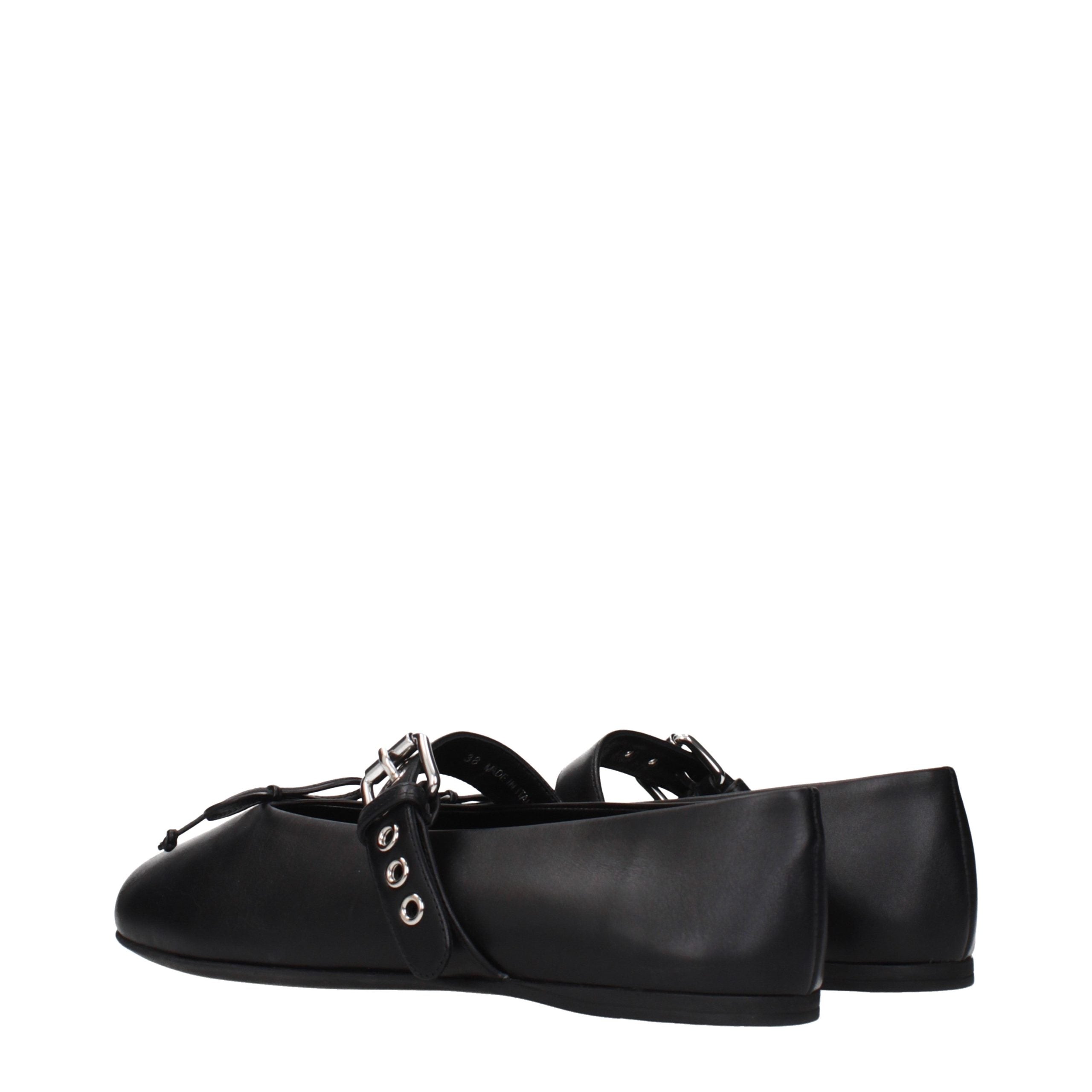 Miu Miu Black Leather Ballet Flats Miu Miu