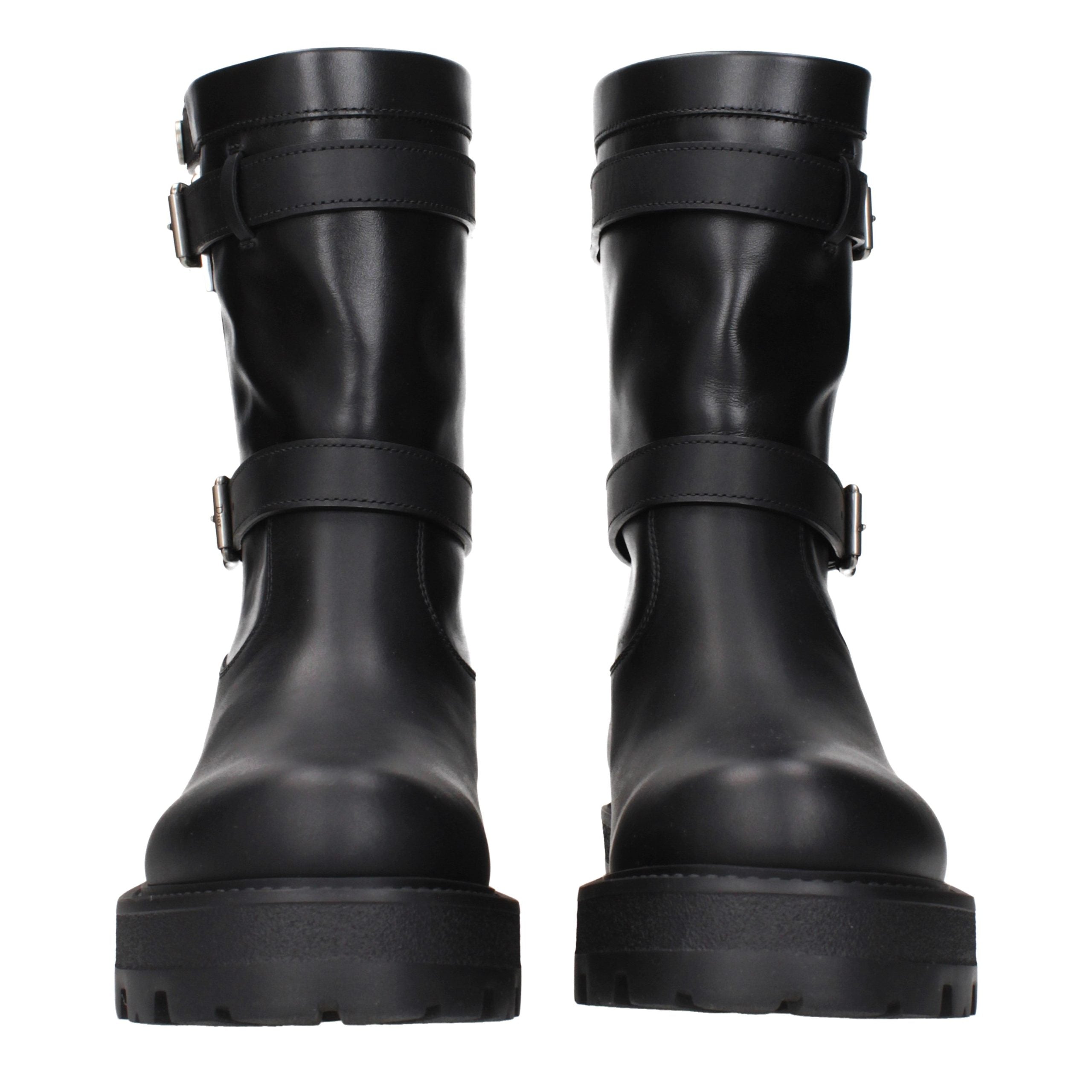 Christian Dior Black Leather Ankle Boots Christian Dior