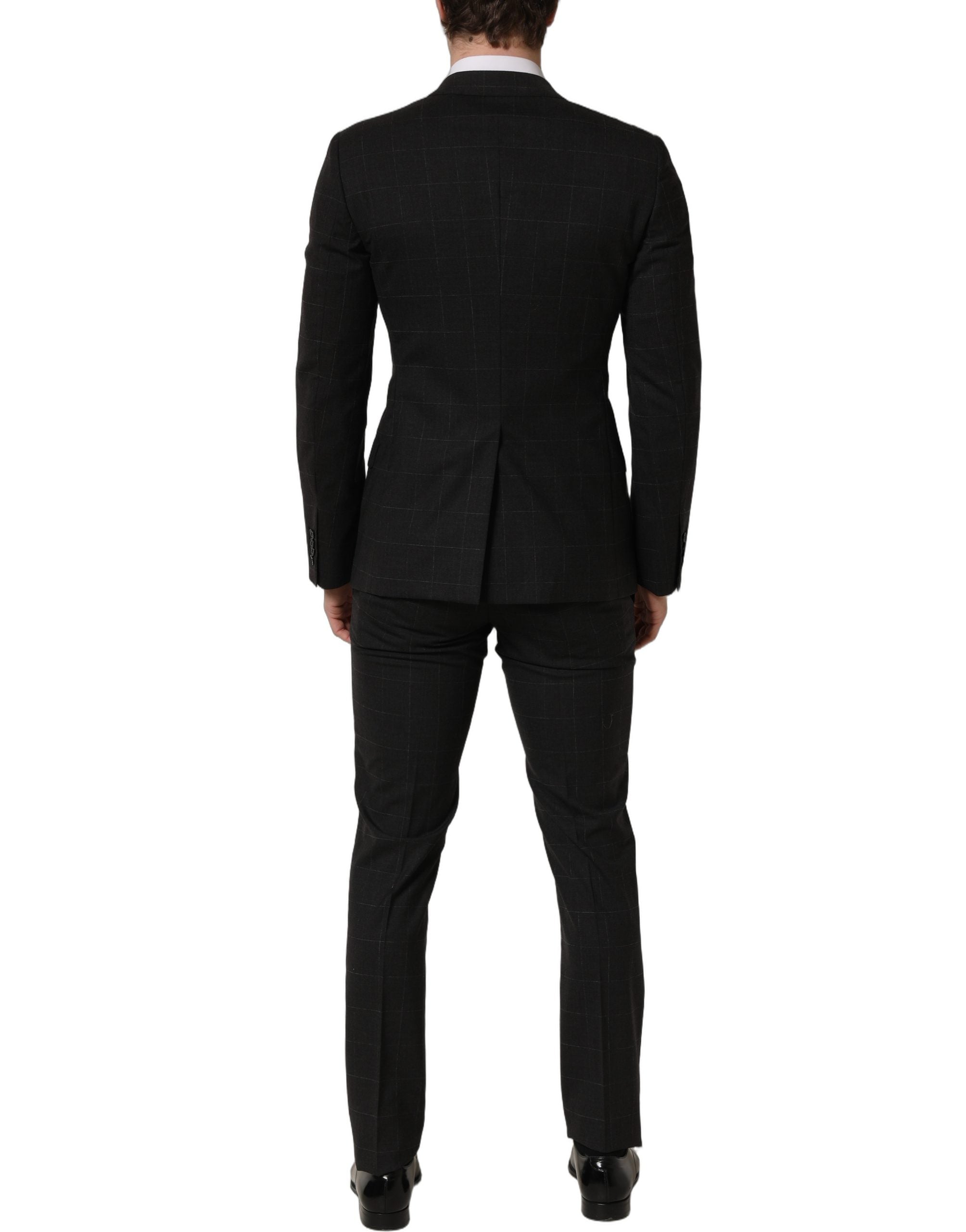Dolce & Gabbana Black Wool Slim Fit Formal 2 Piece Men Suit Dolce & Gabbana