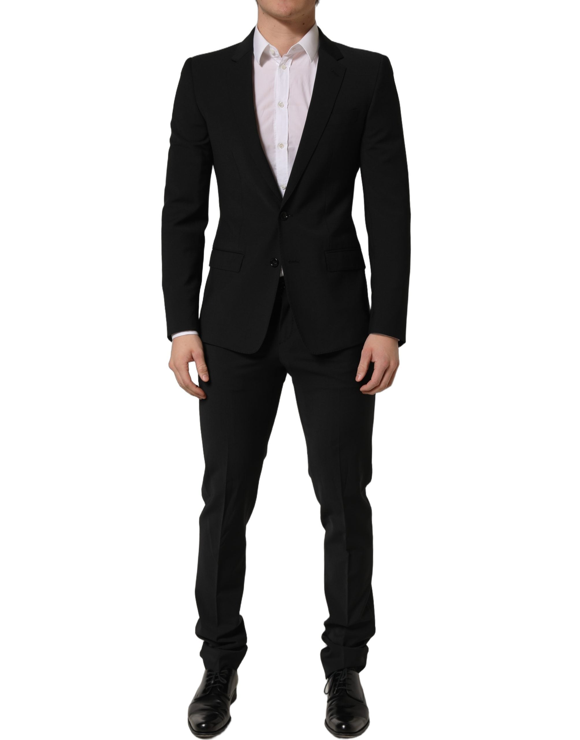 Dolce & Gabbana Black Wool Slim Fit Formal 2 Piece Men Suit Dolce & Gabbana
