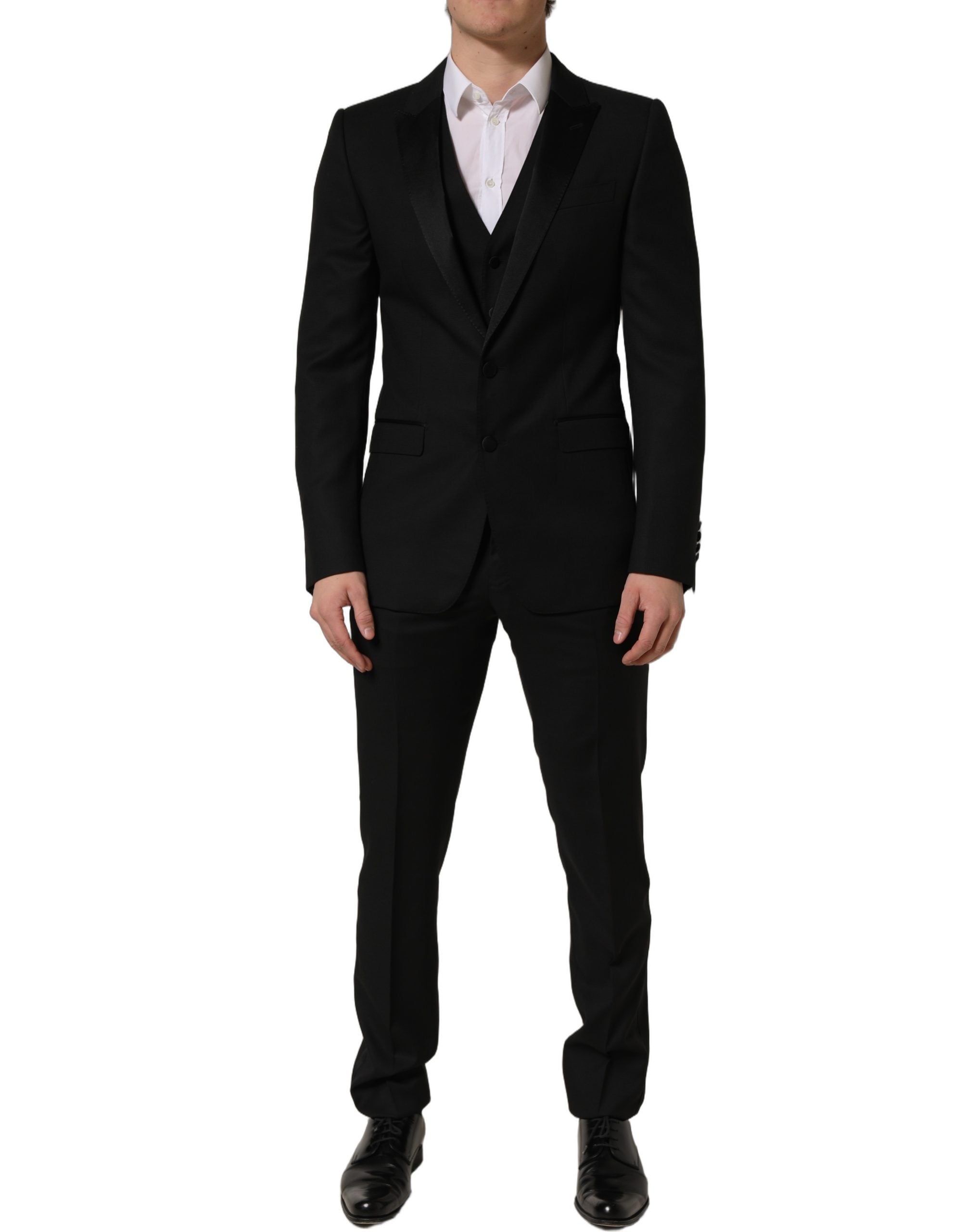 Dolce & Gabbana Black MARTINI Slim Fit Formal 3 Piece Suit Dolce & Gabbana