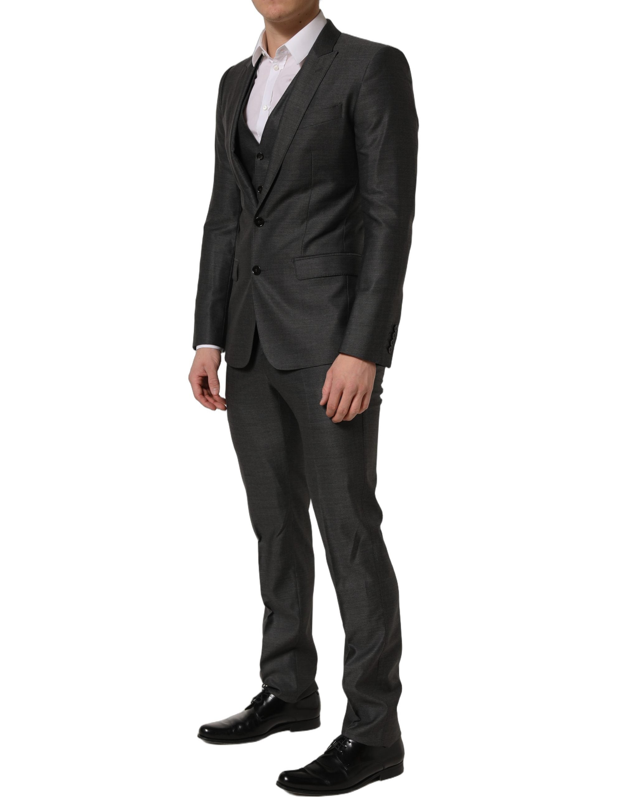 Dolce & Gabbana Gray MARTINI Slim Fit Formal 3 Piece Suit Dolce & Gabbana