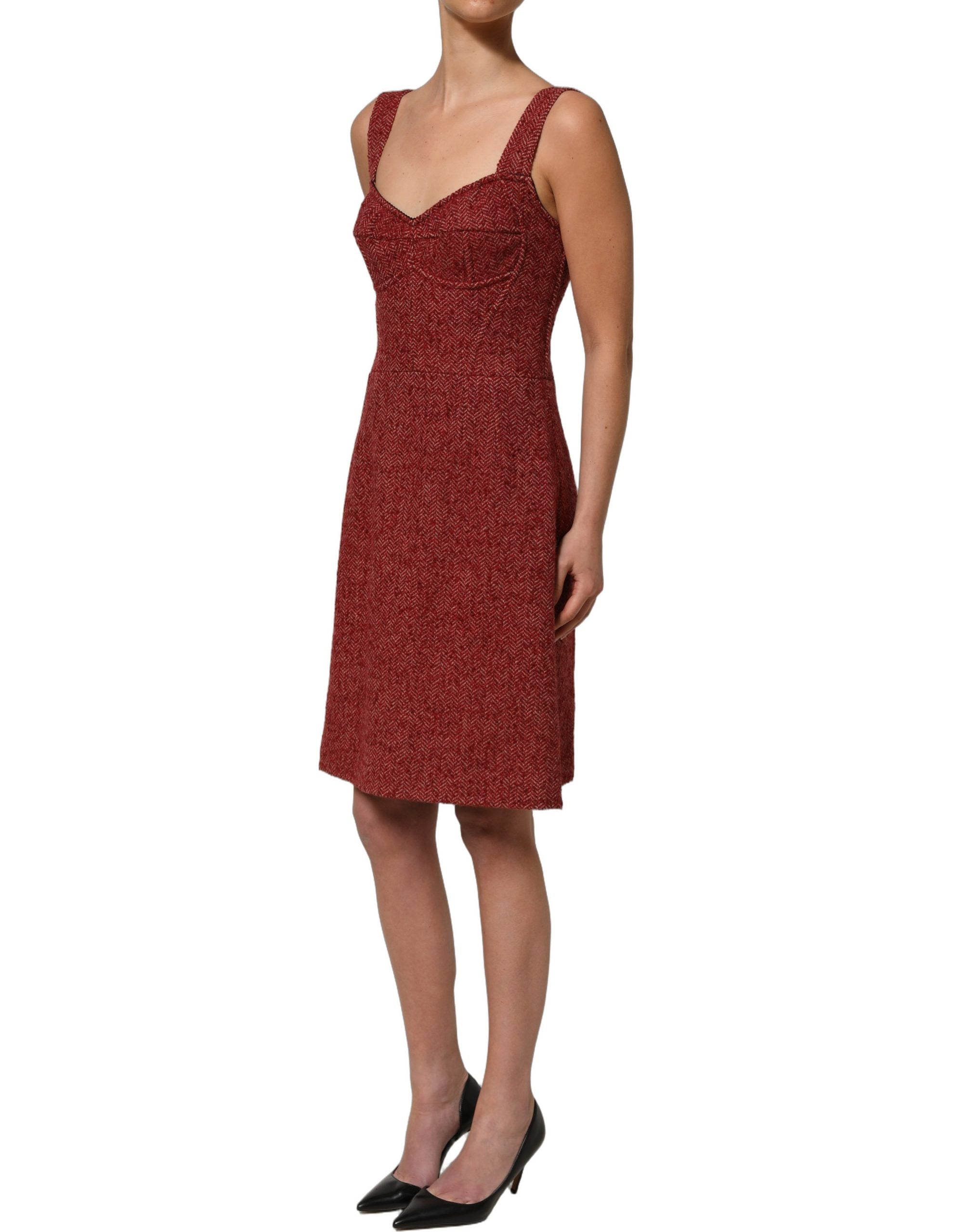Dolce & Gabbana Multicolor Tweed Belted Babydoll Mini Dress Dolce & Gabbana