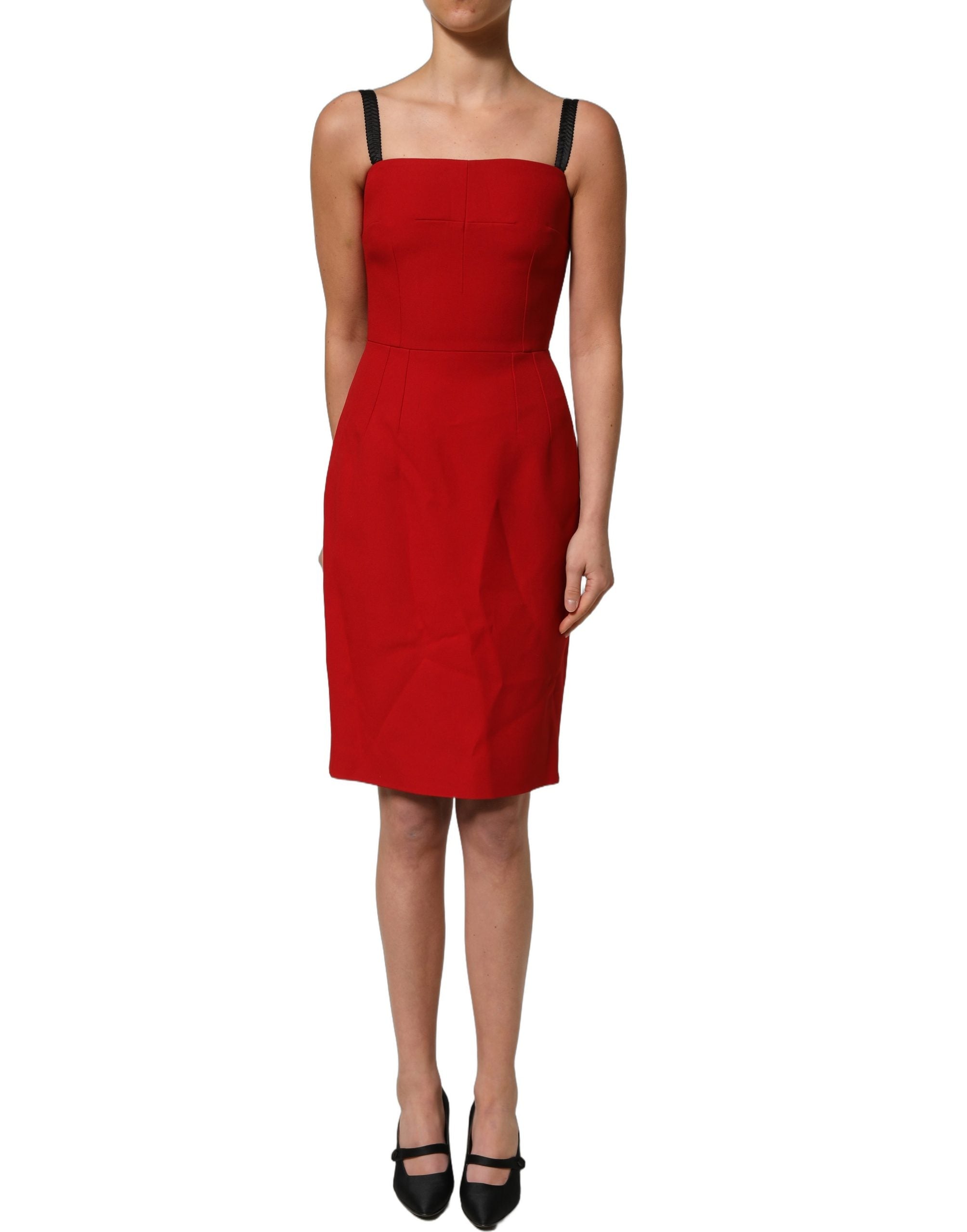Dolce & Gabbana Red Stretch Bodycon Sheath Knee Length Dress Dolce & Gabbana