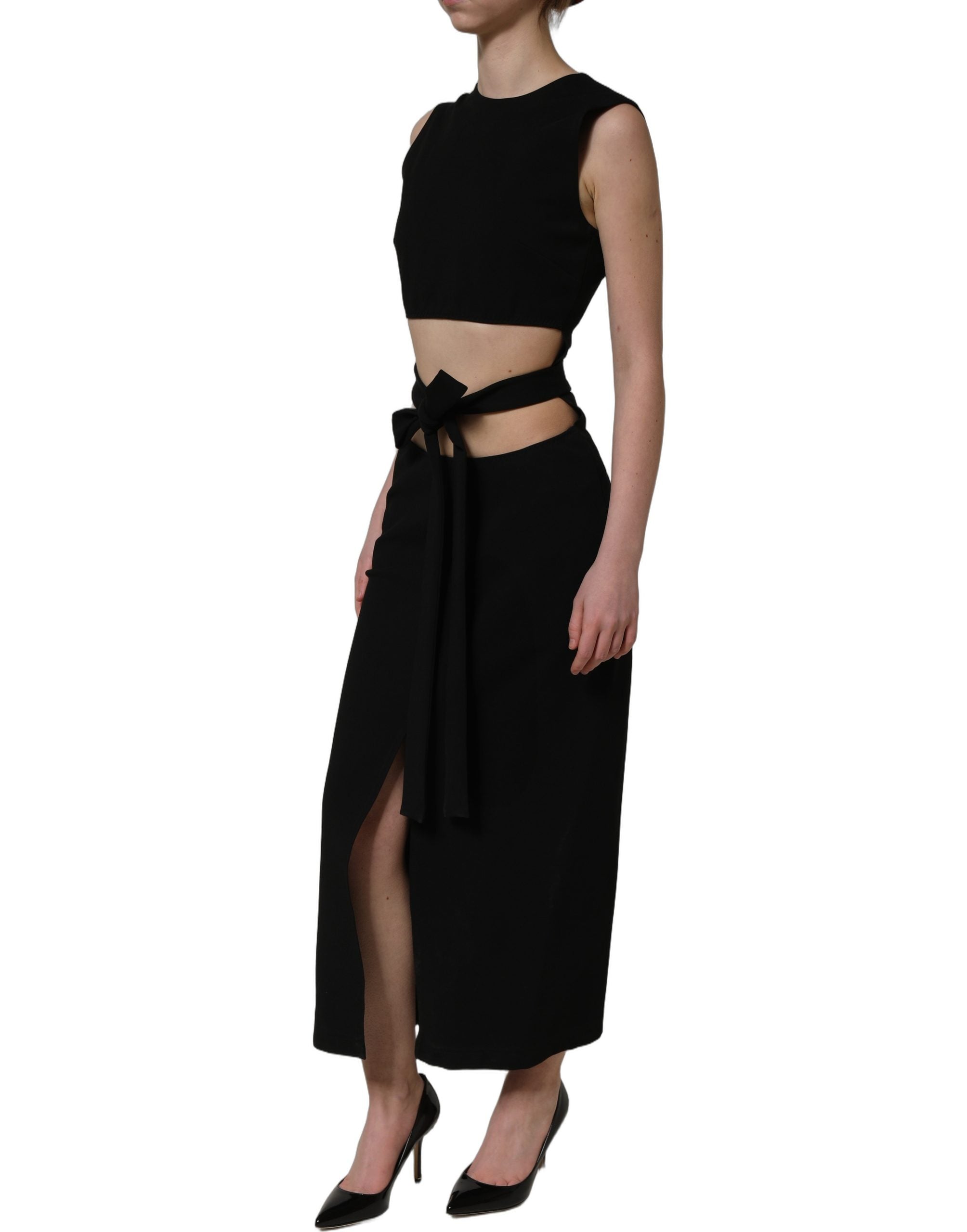 Dolce & Gabbana Black Cut Out Detail Sleeveless Maxi Dress Dolce & Gabbana