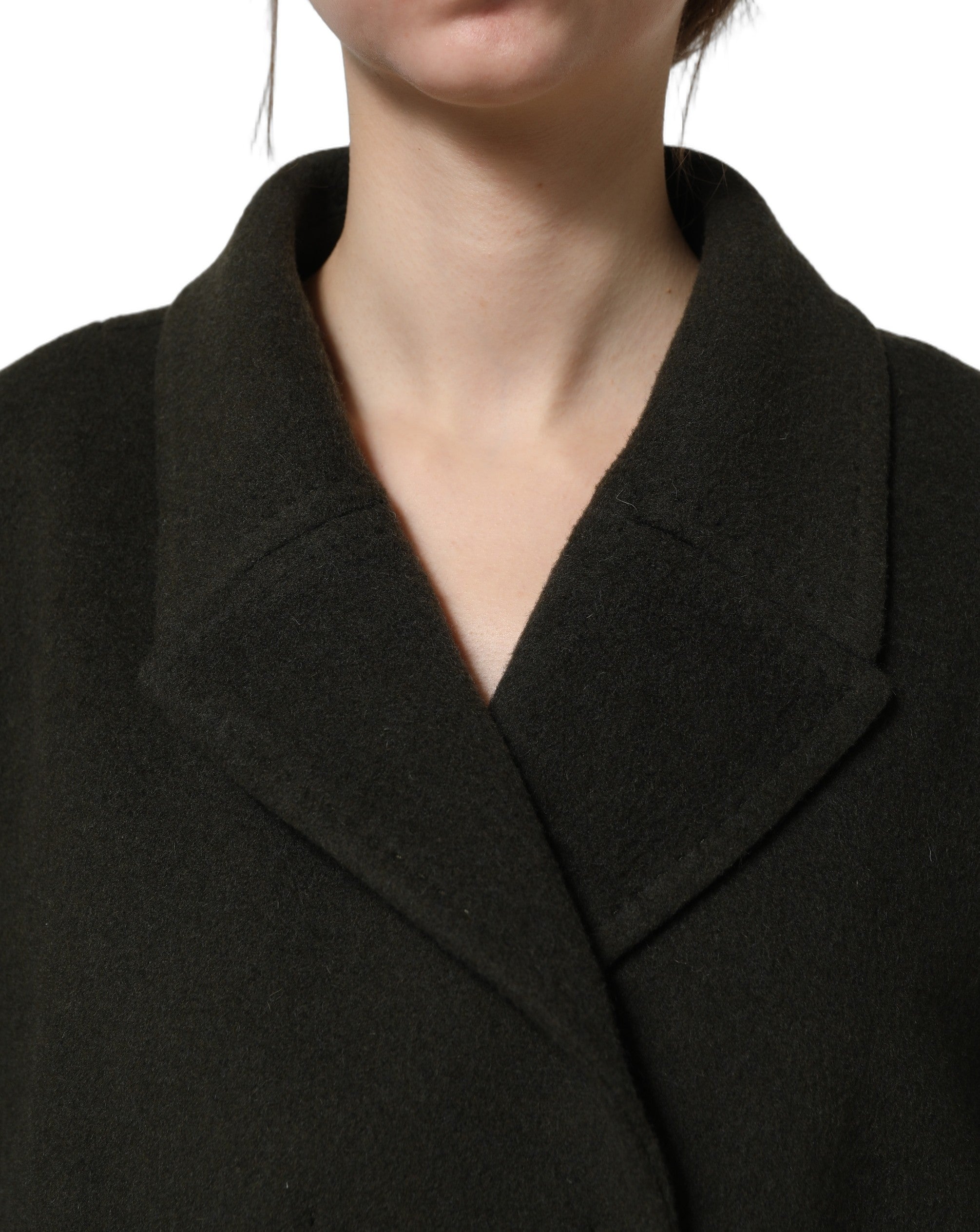 Dolce & Gabbana Dark Green Double Breasted Peacoat Jacket Dolce & Gabbana