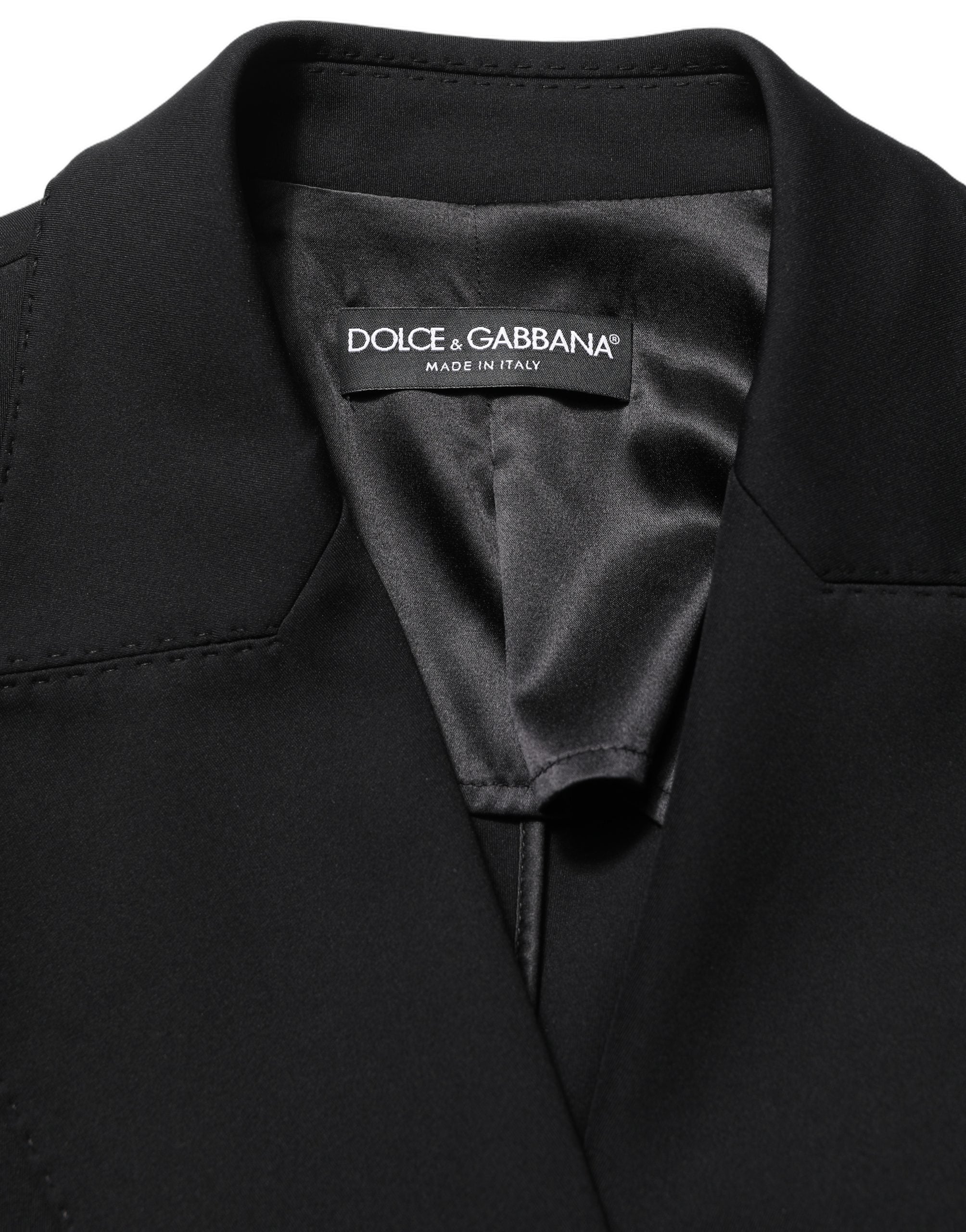 Dolce & Gabbana Black Double Breasted Crepe Blazer Jacket Dolce & Gabbana