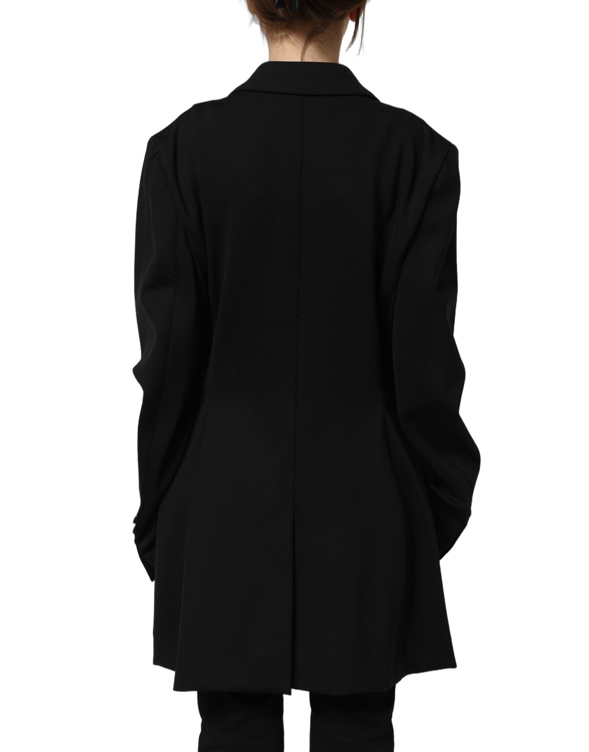 Dolce & Gabbana Black Double Breasted Crepe Blazer Jacket Dolce & Gabbana