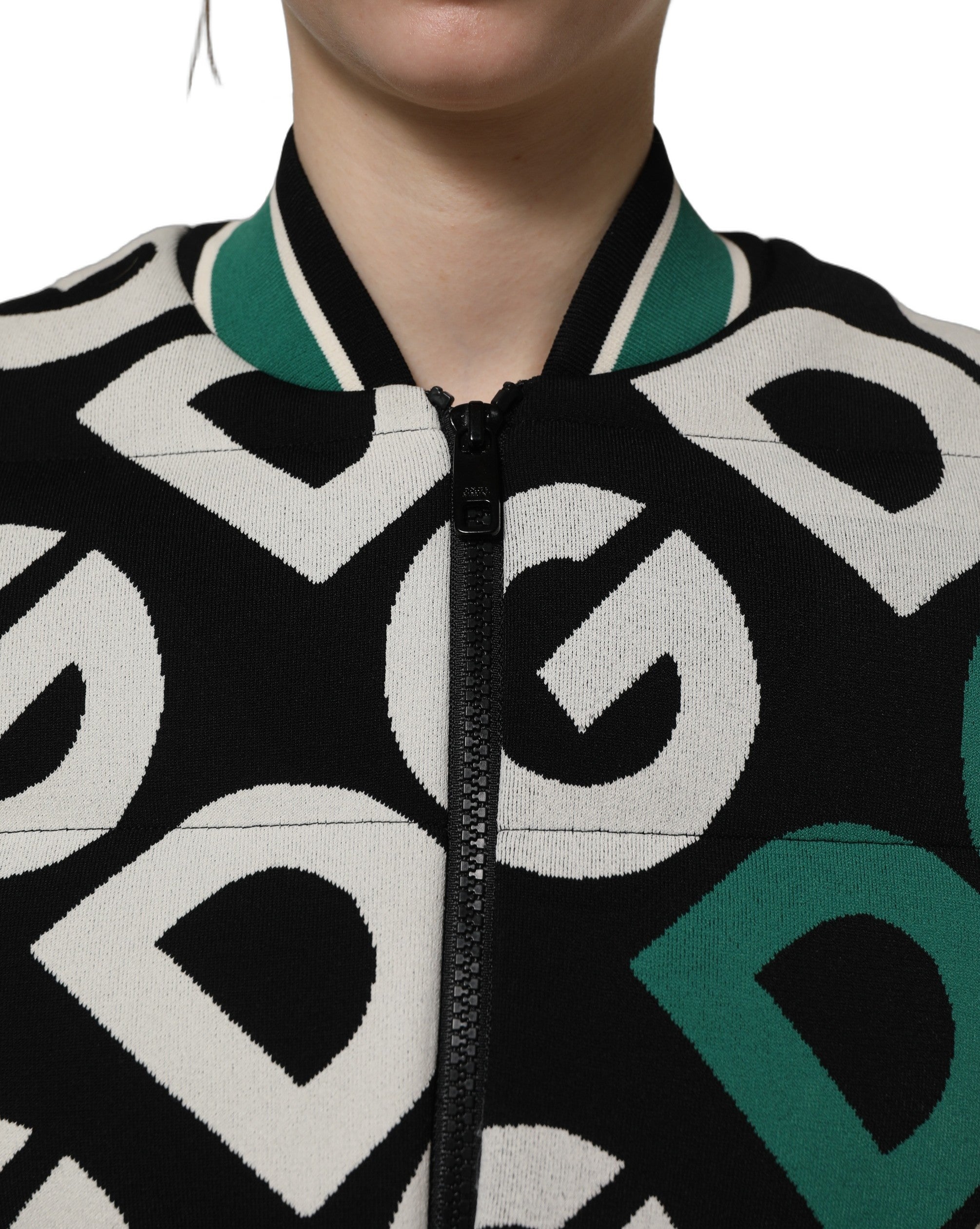 Dolce & Gabbana Multicolor Logo Full Zip Bomber Jacket Dolce & Gabbana