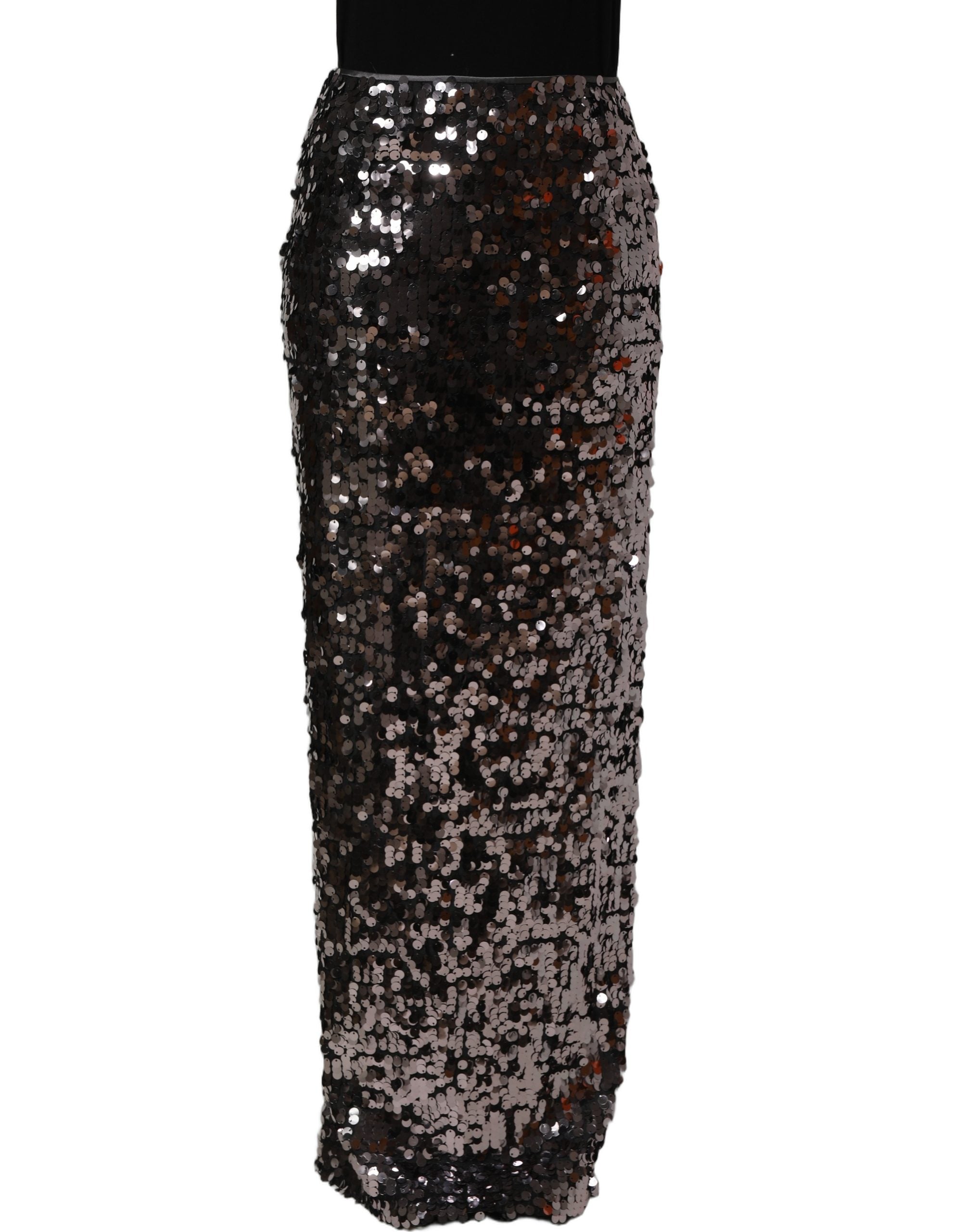 Dolce & Gabbana Brown Sequinned Embellished PencilCut Skirt Dolce & Gabbana