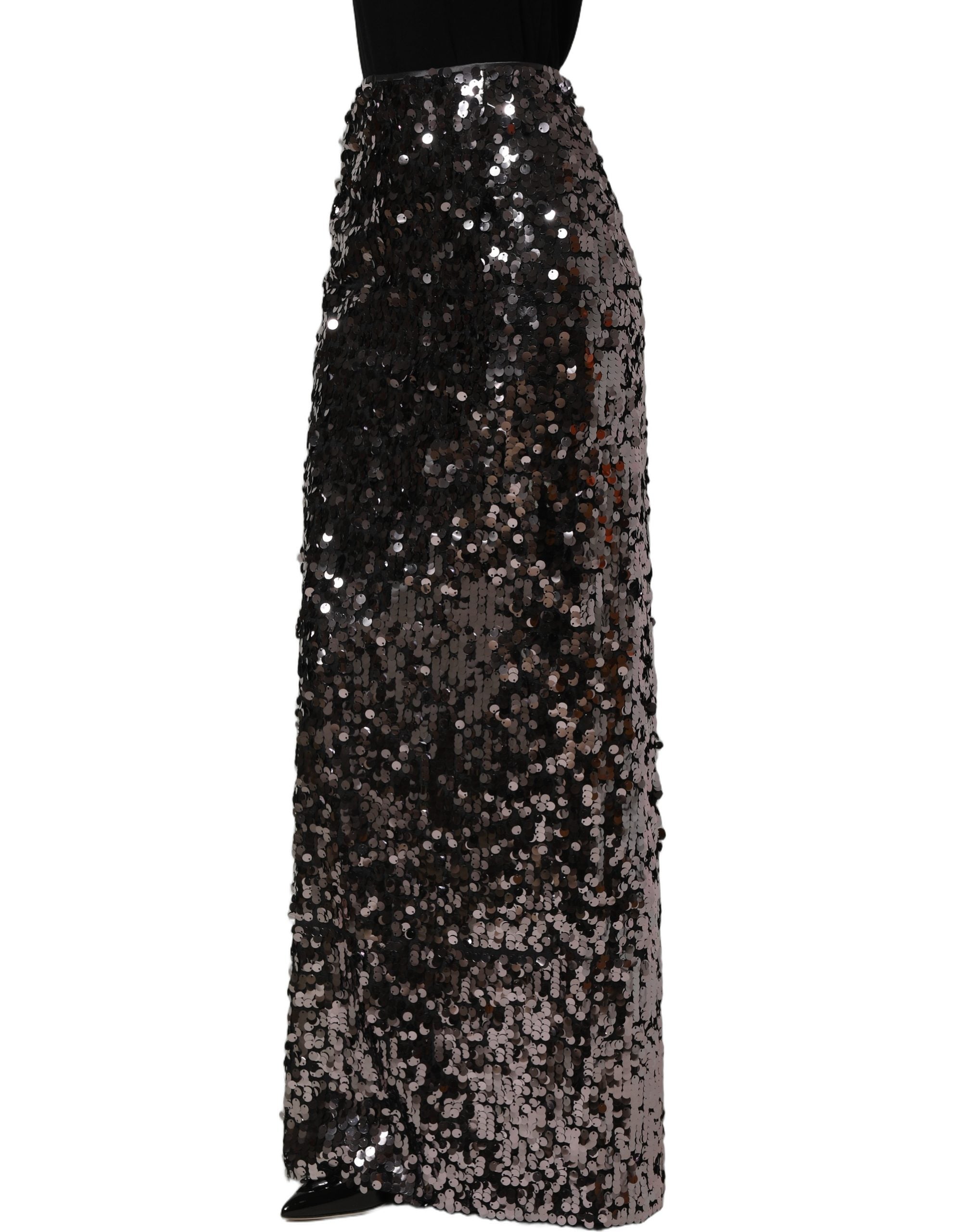 Dolce & Gabbana Brown Sequinned Embellished Pencil Cut Skirt Dolce & Gabbana