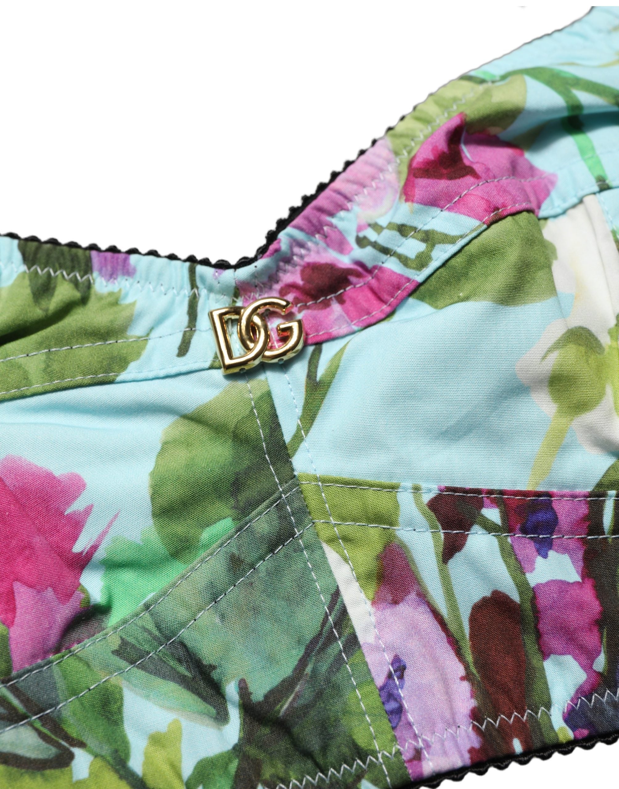 Dolce & Gabbana Multicolor Floral Cropped Bustier Tank Top Dolce & Gabbana