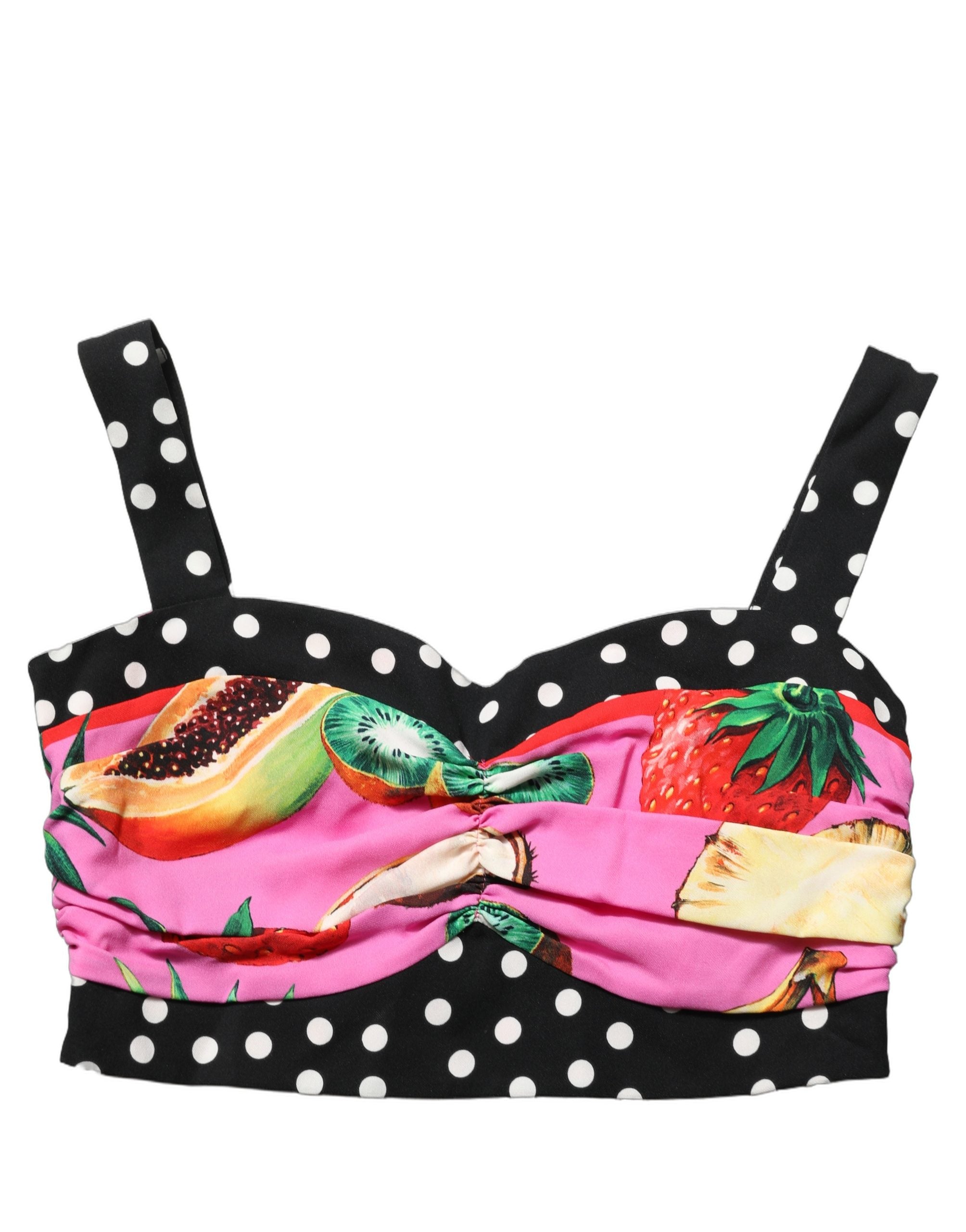 Dolce & Gabbana Multicolor Silk Cropped Bustier Corset Top Dolce & Gabbana