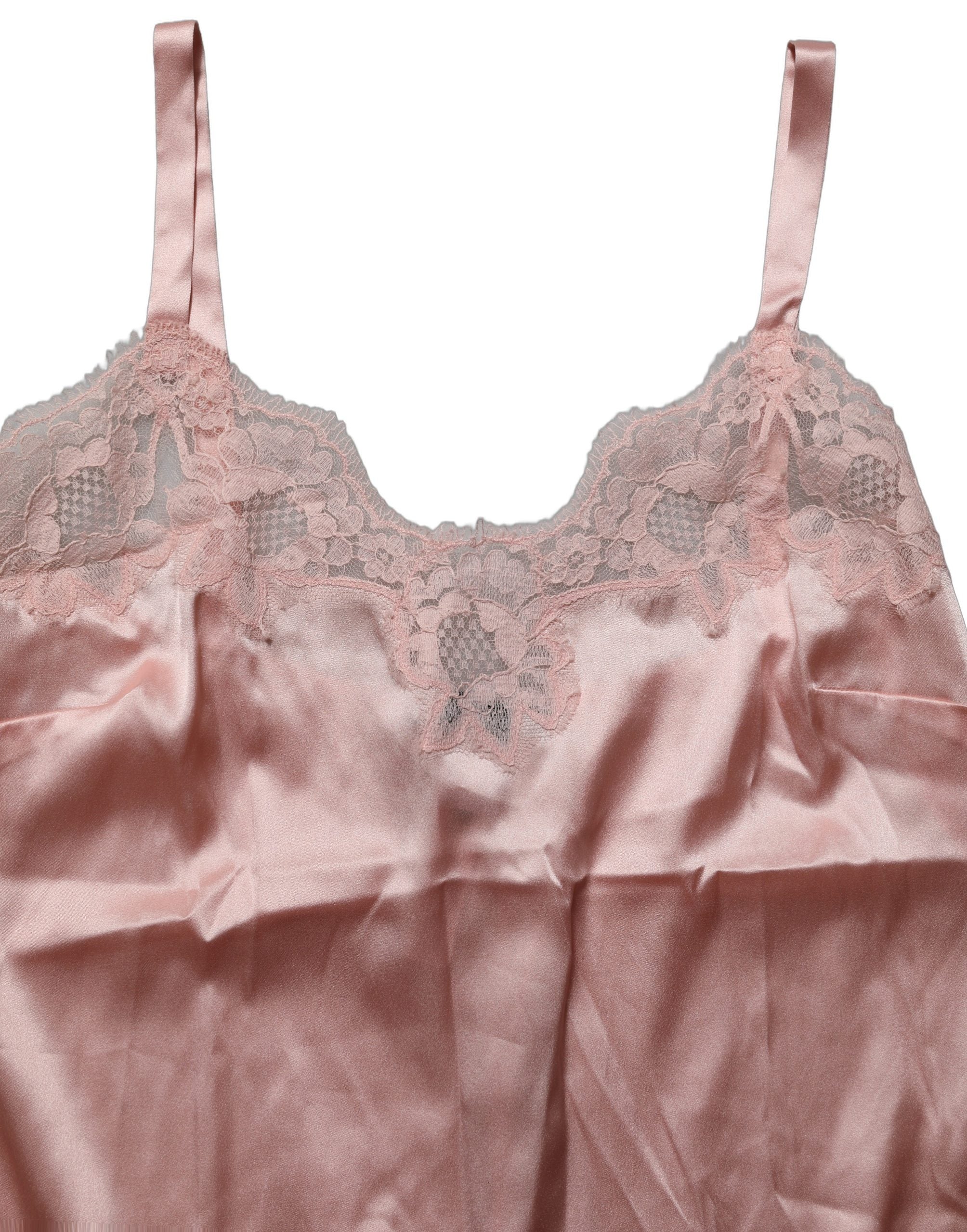 Dolce & Gabbana Light Pink Floral Lace Lingerie Underwear Top Dolce & Gabbana