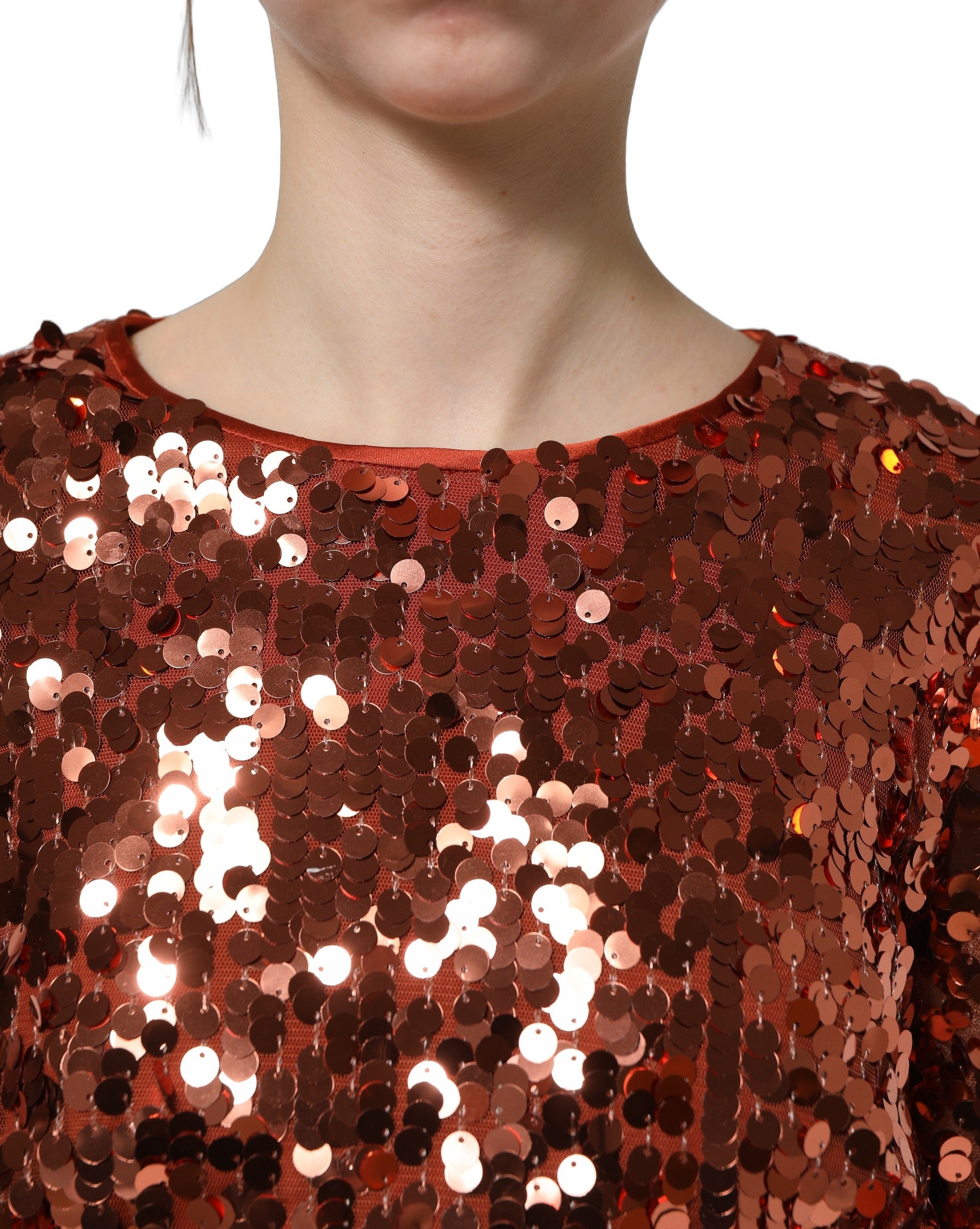 Dolce & Gabbana Red Sequined Long Sleeves Crop Blouse Top Dolce & Gabbana