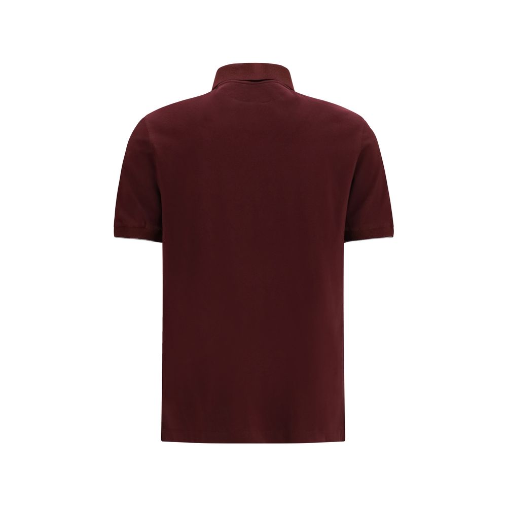 Brunello Cucinelli Bordeaux Cotton Polo Shirt Brunello Cucinelli