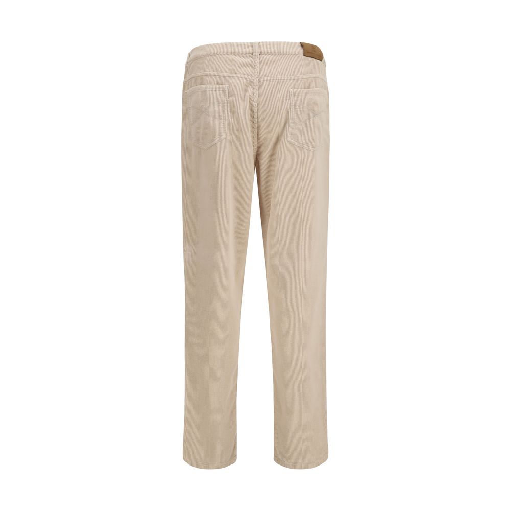 Brunello Cucinelli Beige Cotton Casual Pants Brunello Cucinelli