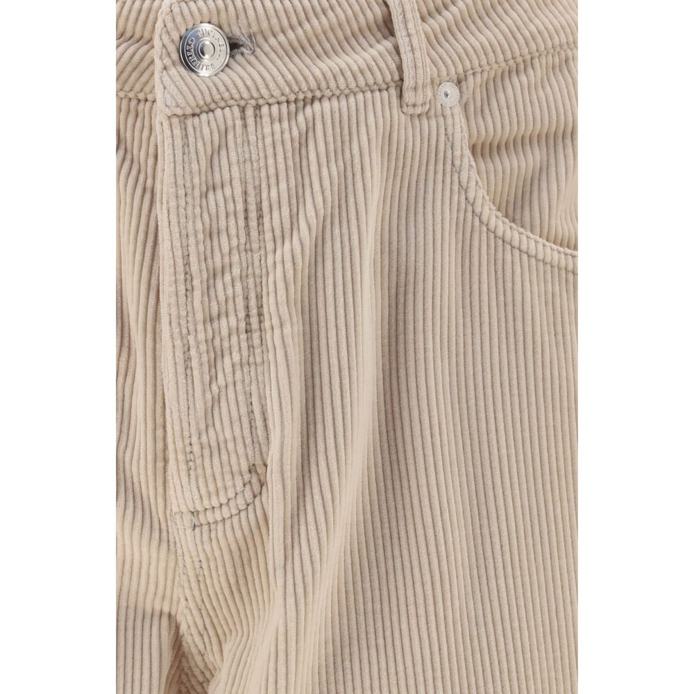 Brunello Cucinelli Beige Cotton Casual Pants Brunello Cucinelli