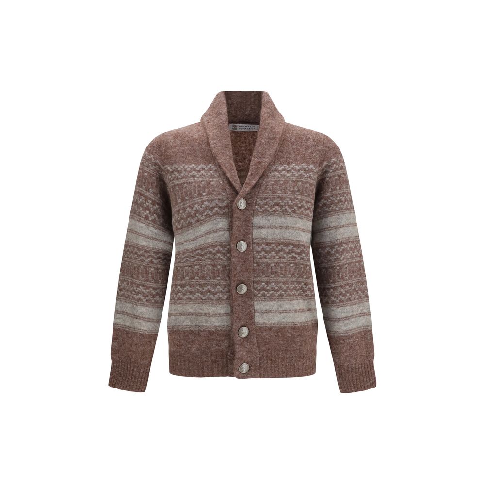 Brunello Cucinelli Bordeaux Alpaca Vicugna Pacos Cardigan Brunello Cucinelli