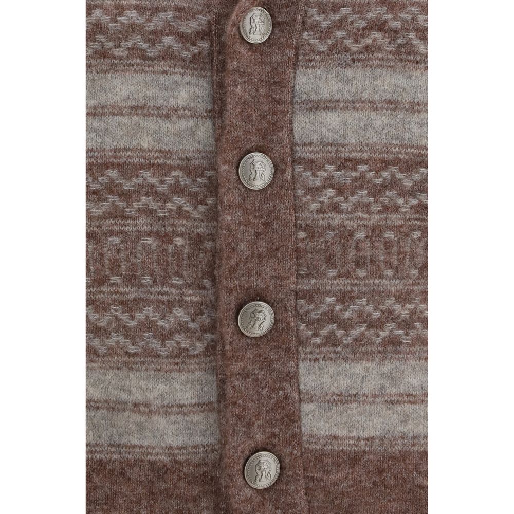 Brunello Cucinelli Bordeaux Alpaca Vicugna Pacos Cardigan Brunello Cucinelli