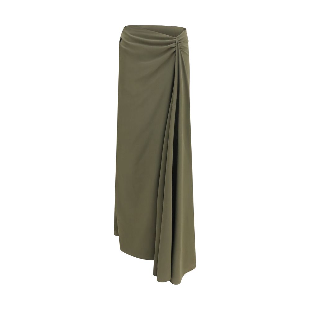 Alexander McQueen Bicolor Silk Long Skirt Alexander McQueen