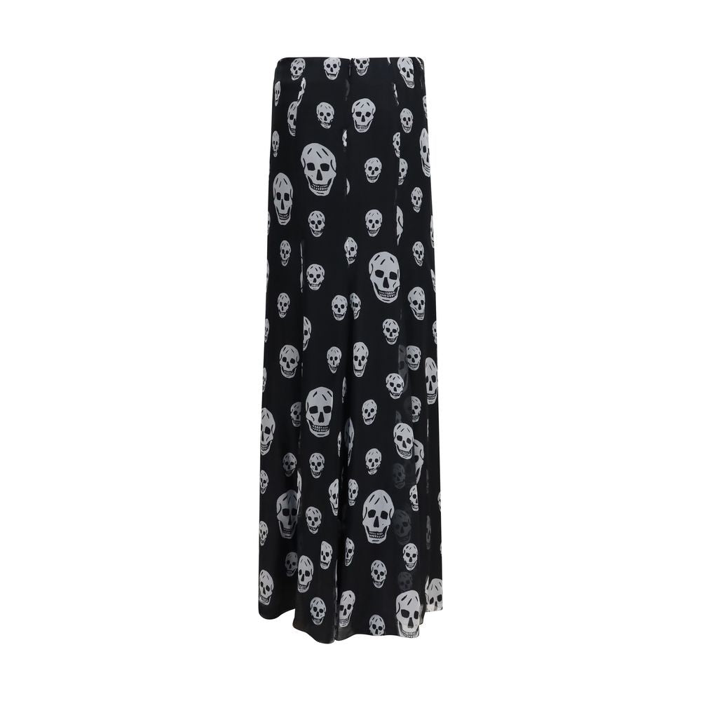 Alexander McQueen Black Silk Long Skirt Alexander McQueen