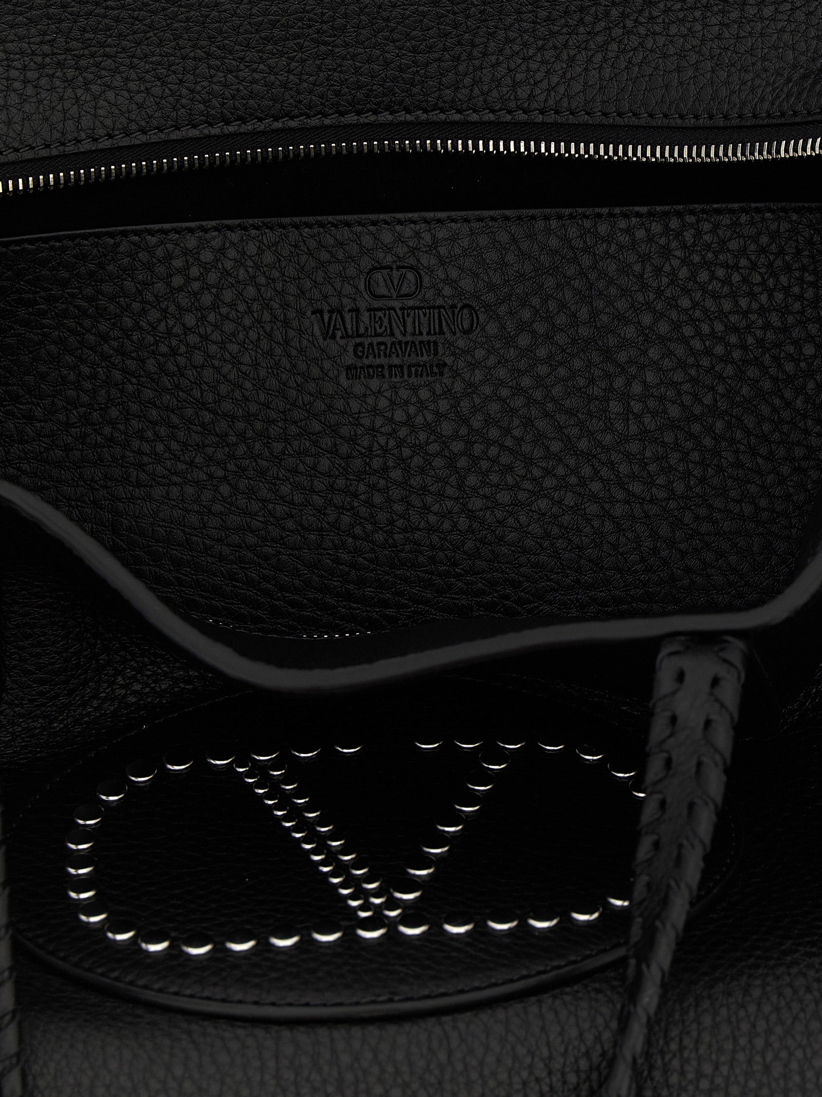 Valentino Garavani Black Calfskin Tote Bag Valentino Garavani
