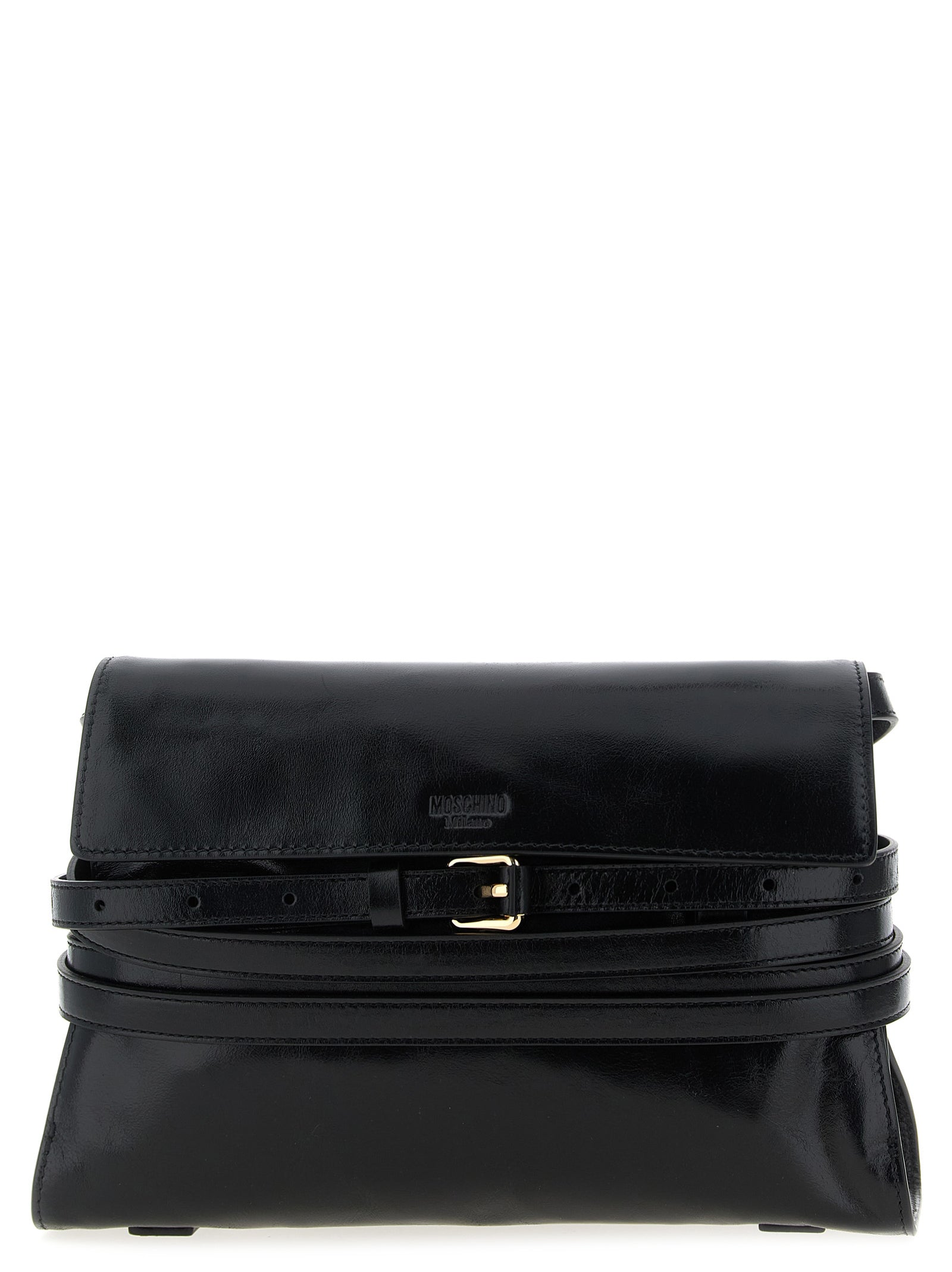 Moschino Black Leather Crossbody Bag Moschino