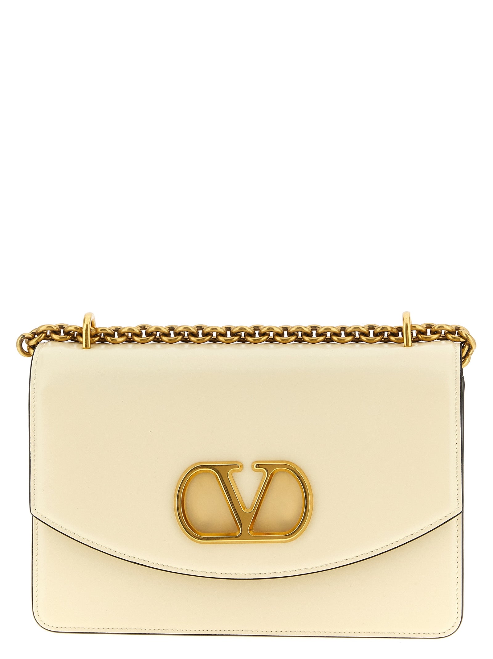 Valentino Garavani White Calfskin Shoulder Bag Valentino Garavani