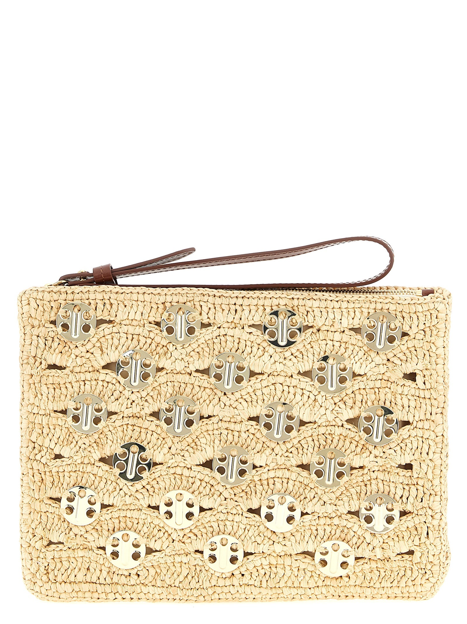 Paco Rabanne Beige Rayon Clutch Bag Paco Rabanne