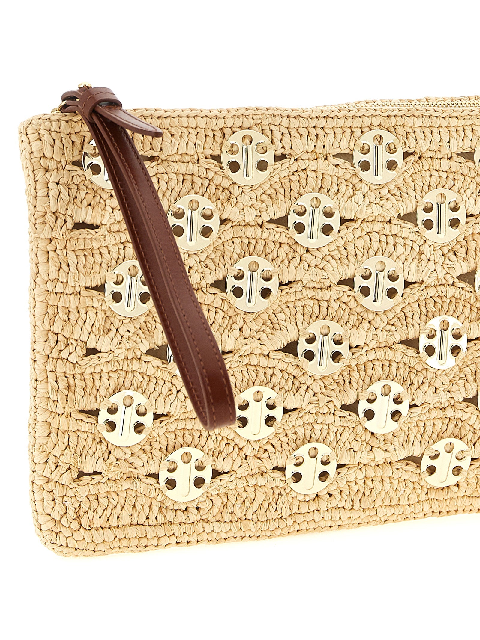 Paco Rabanne Beige Rayon Clutch Bag Paco Rabanne
