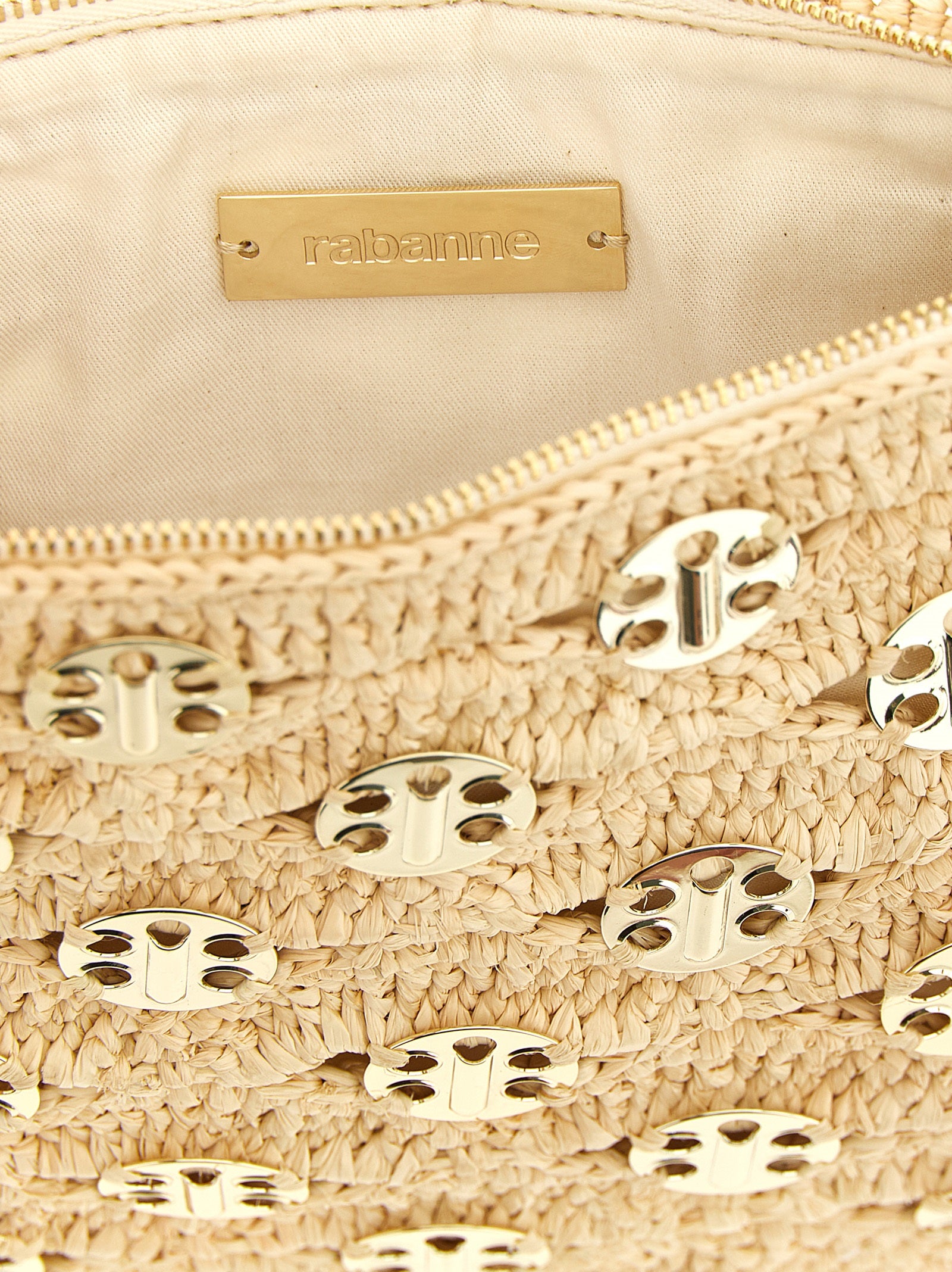 Paco Rabanne Beige Rayon Clutch Bag Paco Rabanne