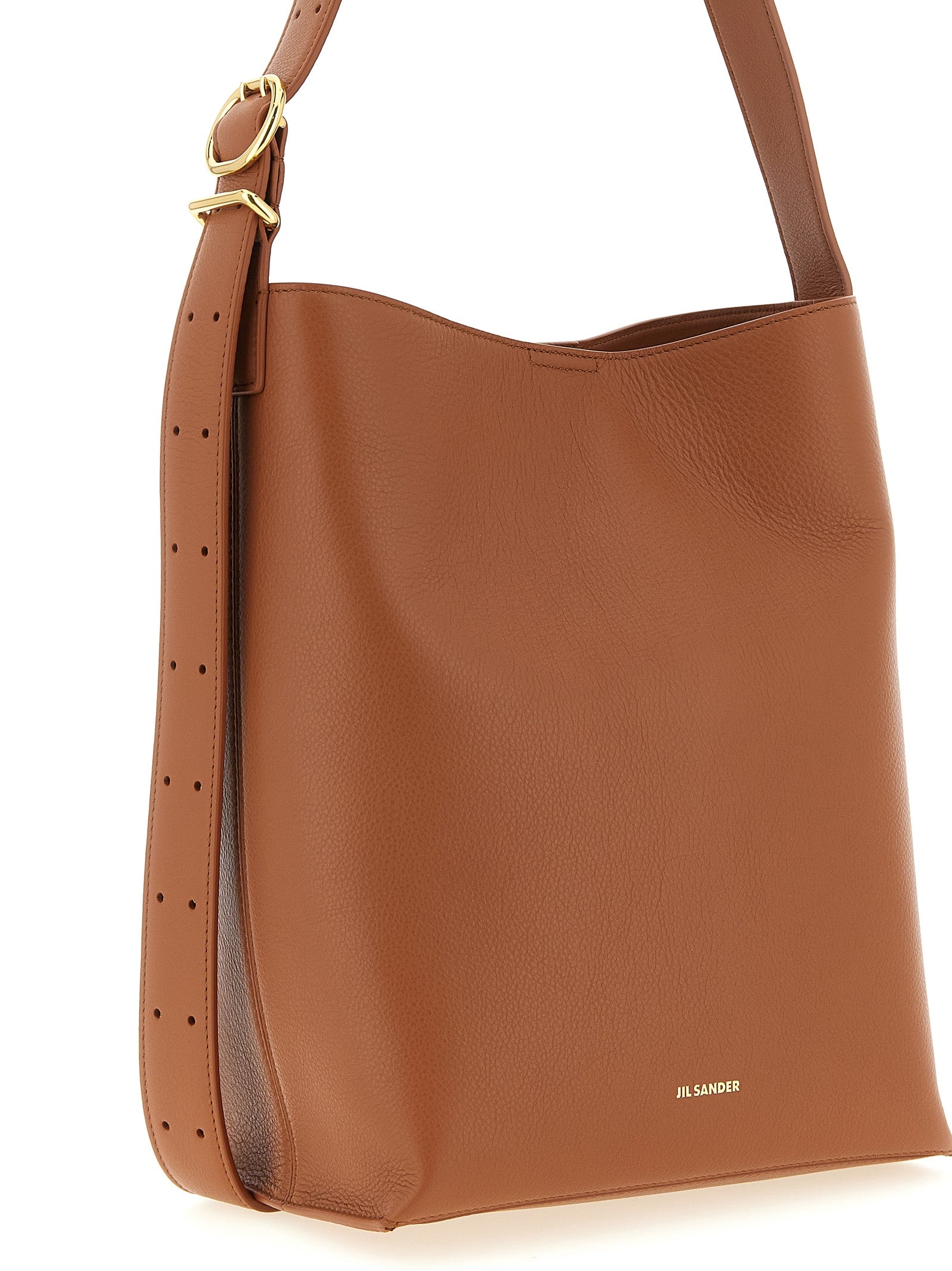 Jil Sander Brown Calfskin Shoulder Bag Jil Sander