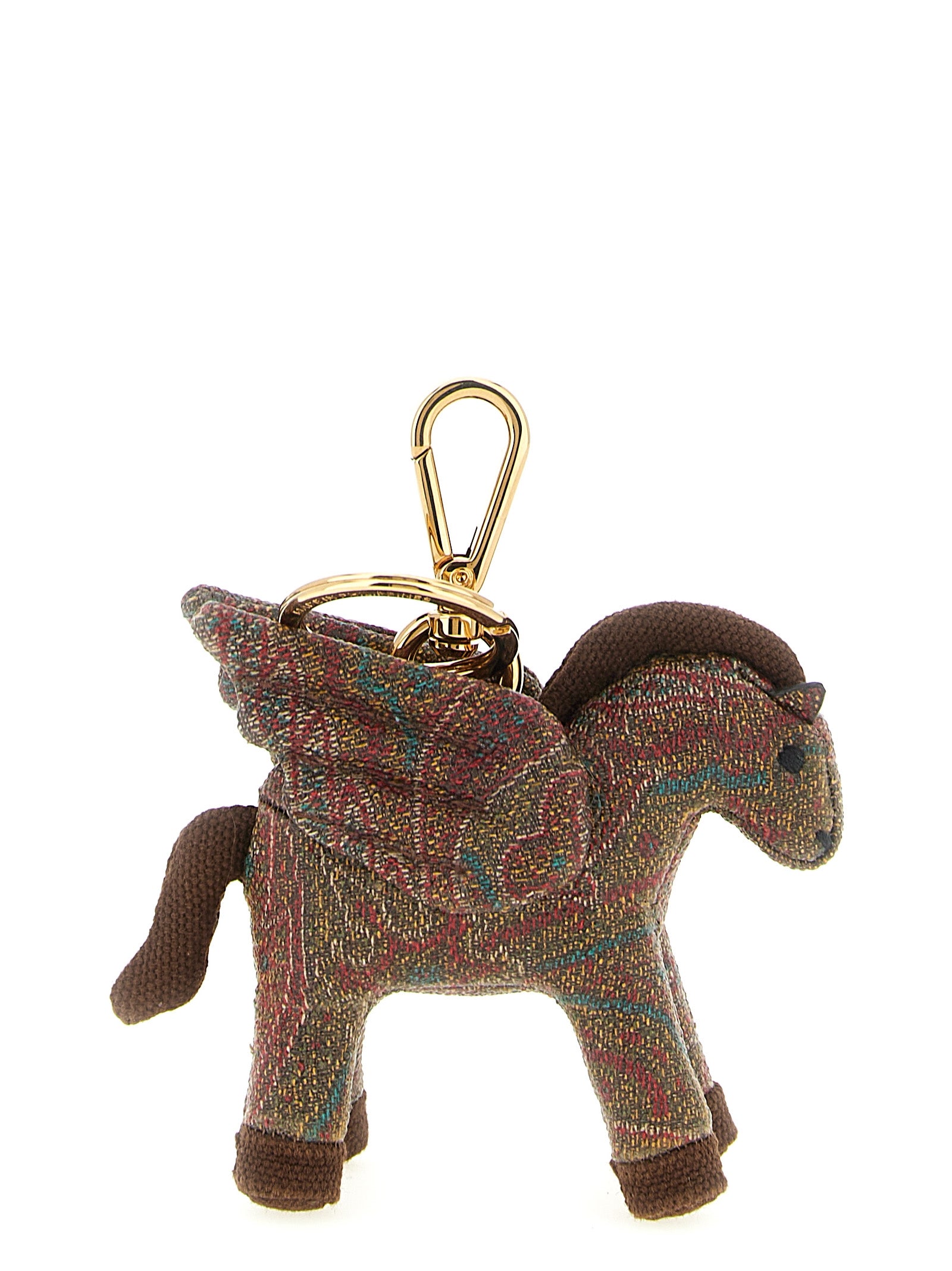 Etro Brown Cotton Keychain Etro